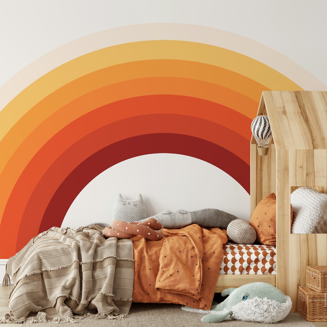 Modern Rainbow Sunset Tapete In Einem Zimmer