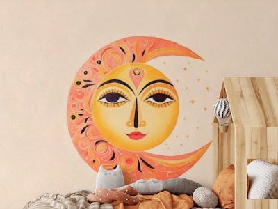 Whimsical Sun Moon Face
