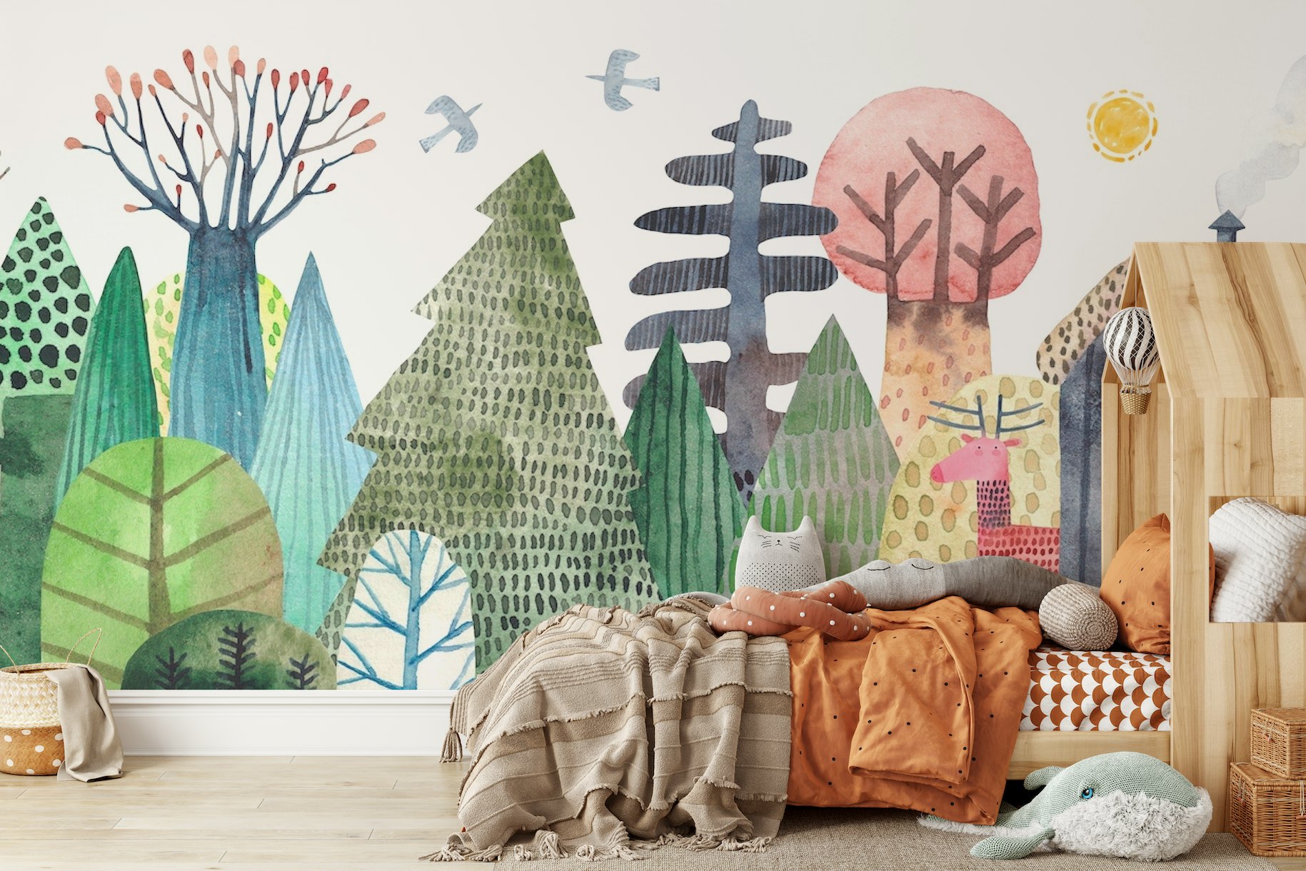Magical forest landscape papel pintado