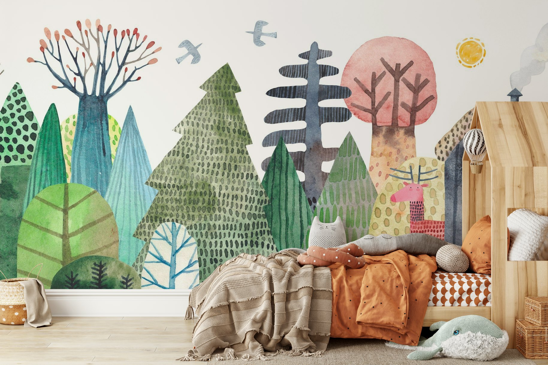 Magical forest landscape wallpaper