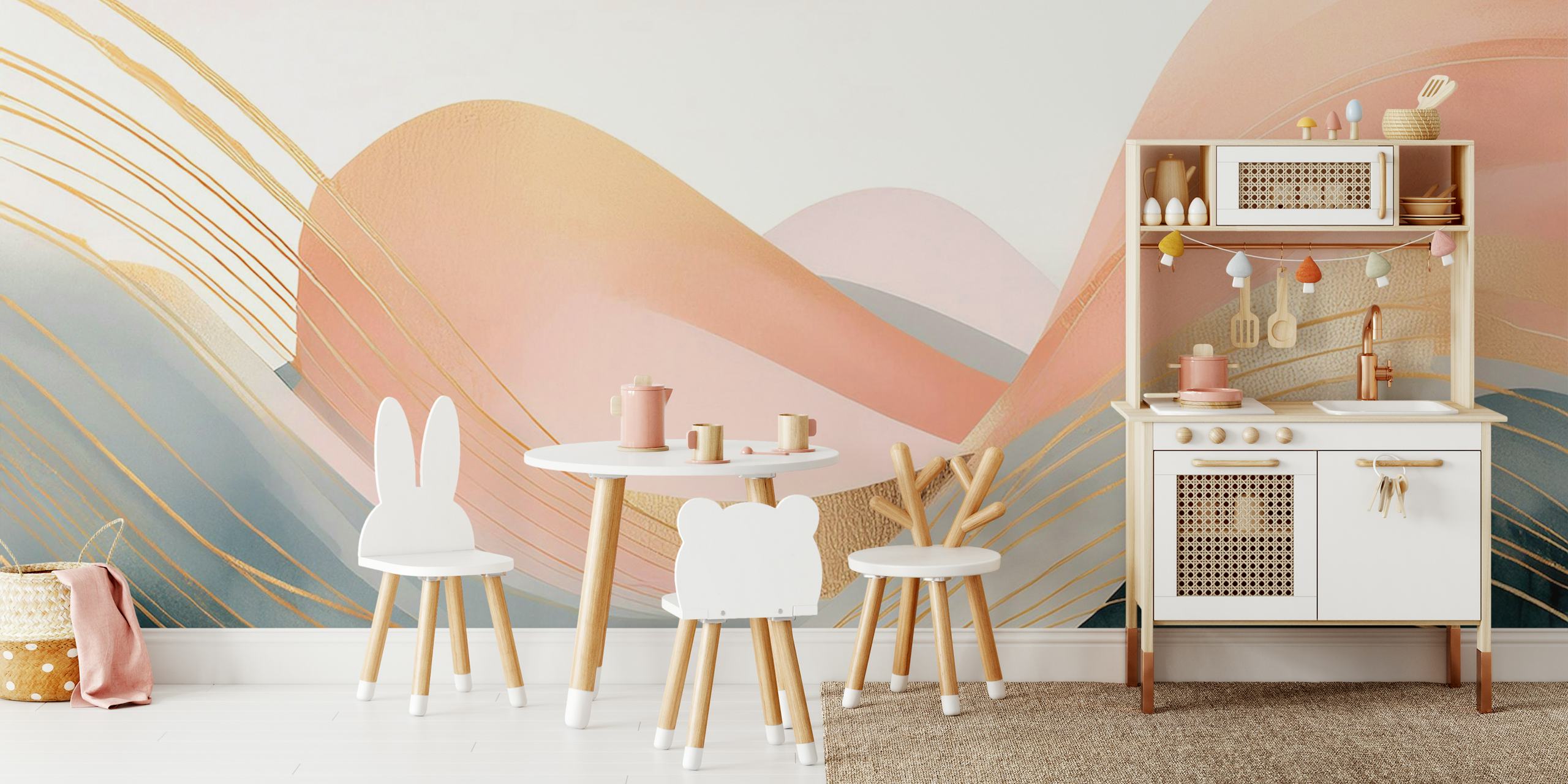 Boho Dreamtime Waves tapet i et rom