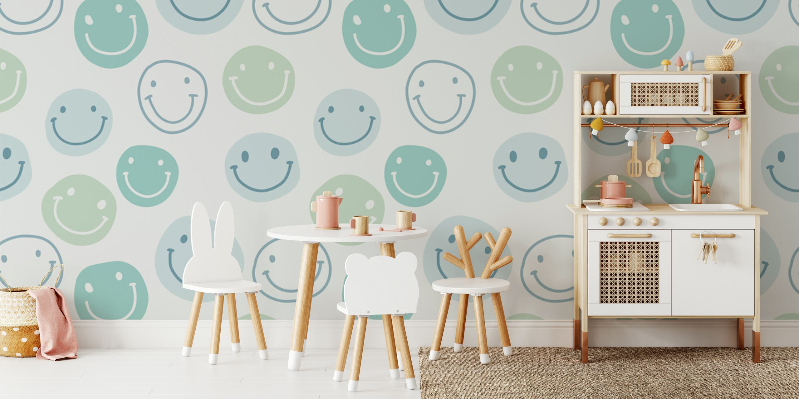 Groovy happy green tapetti huoneessa