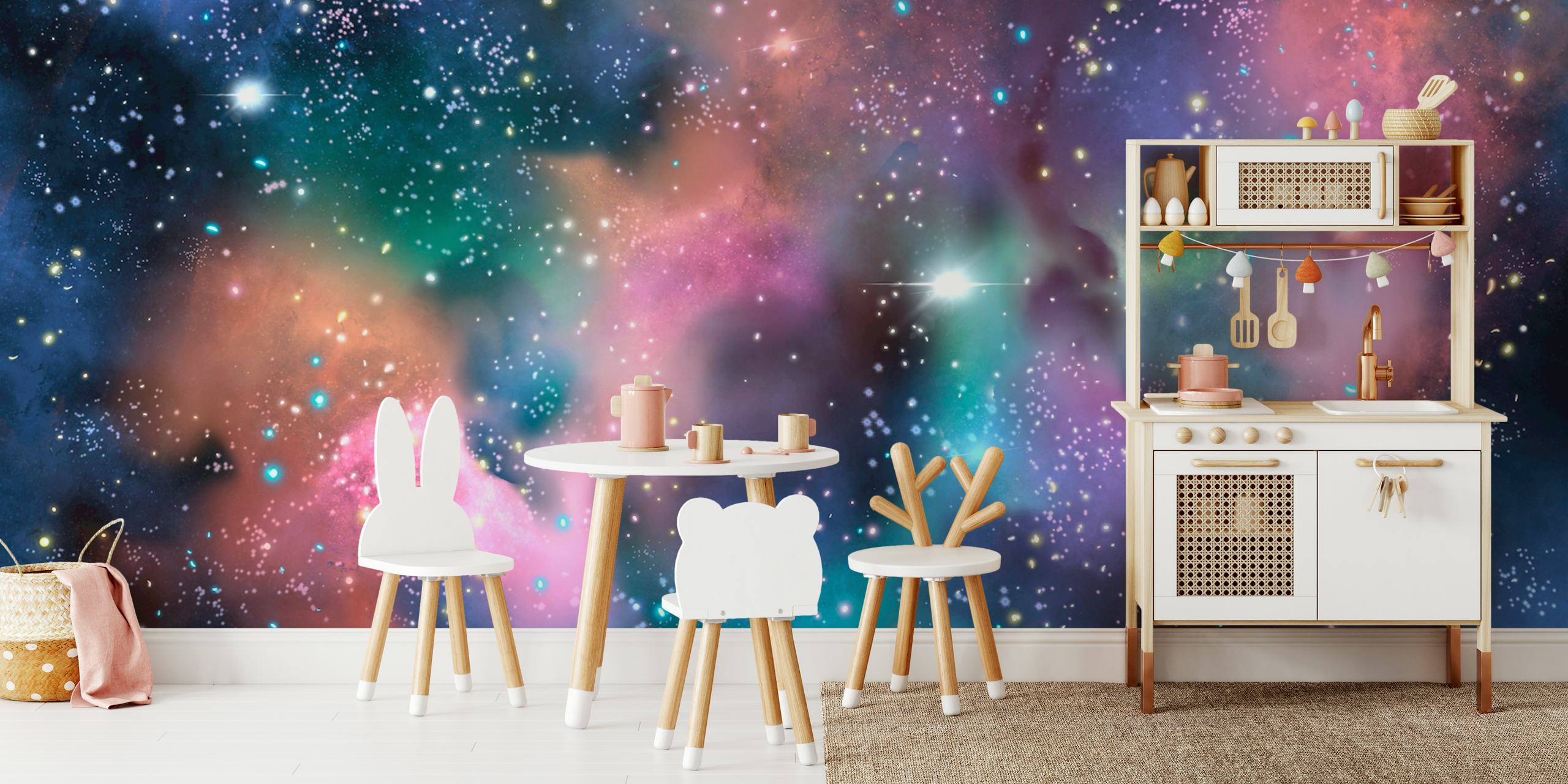 Colorful galaxy with stars and nebulae wallpaper