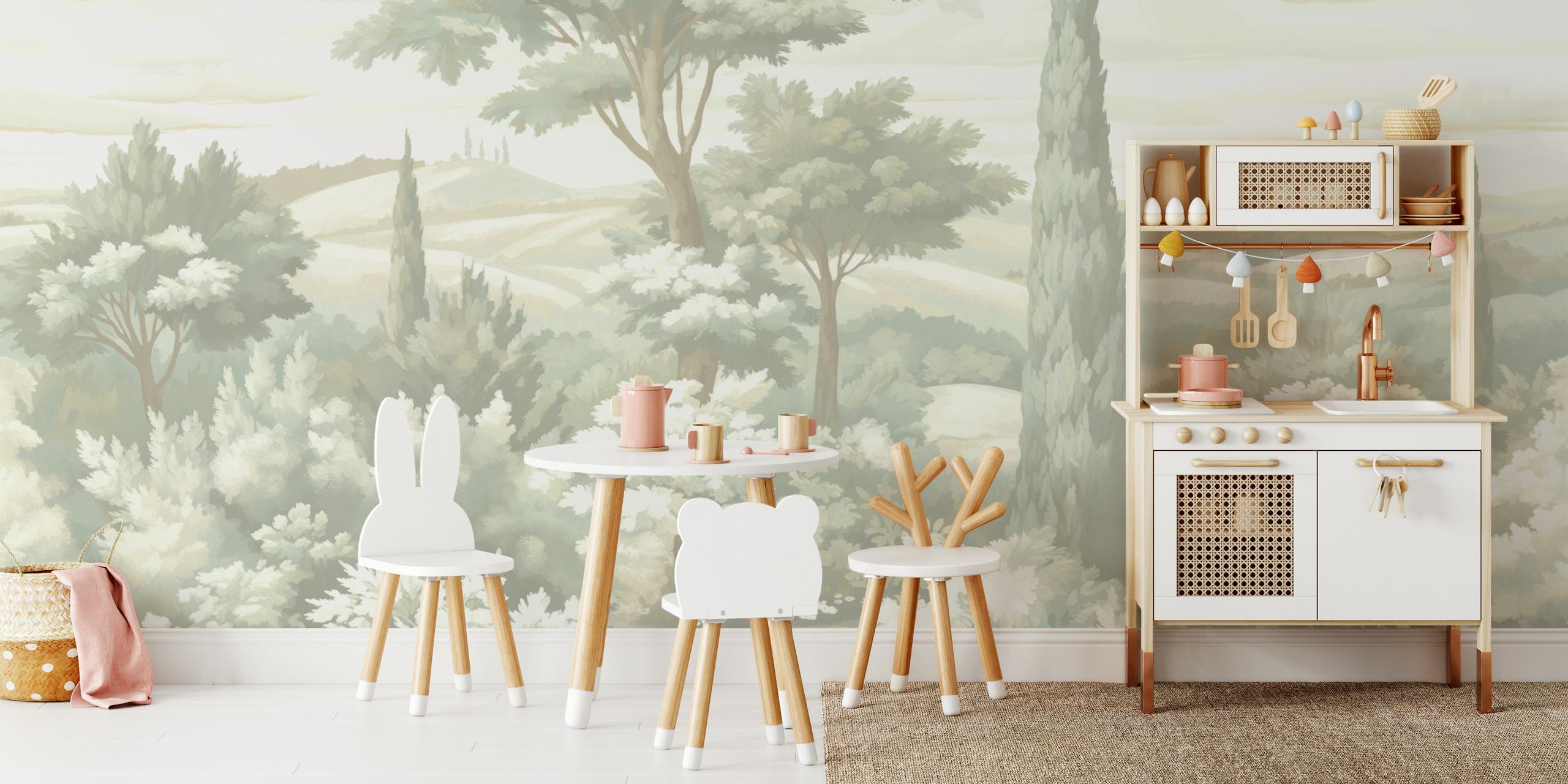 Tuscany Baroque Painting wallpaper in a room