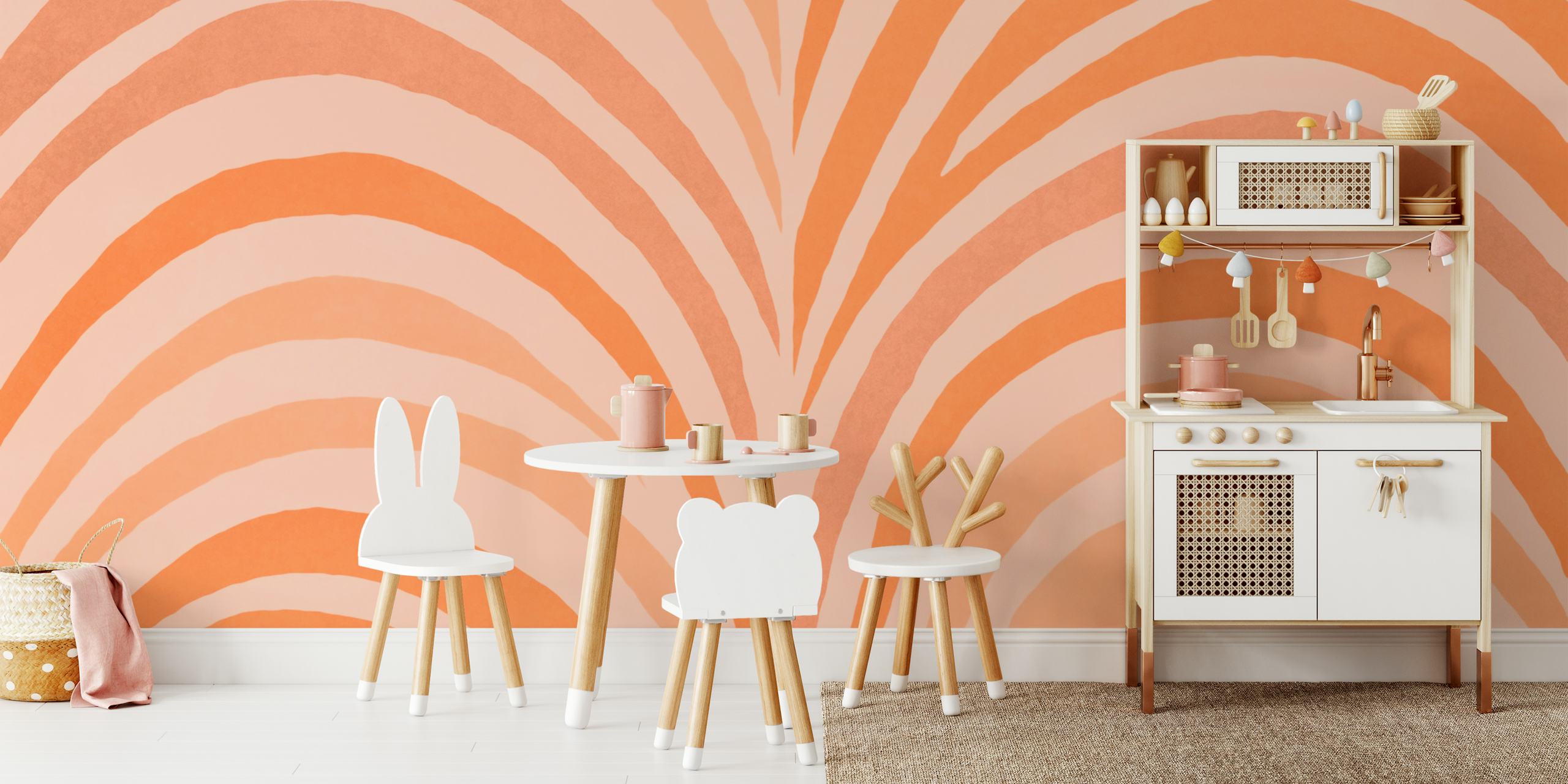 Papel tapiz Boho bow shapes en una habitación