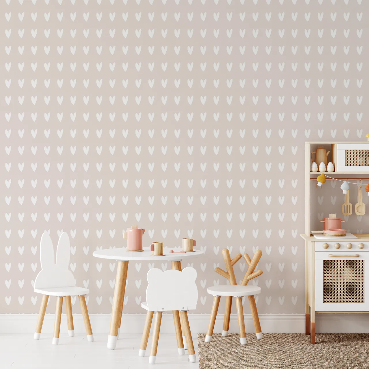 Buy Simple Heart Pattern Wallpaper | Happywall
