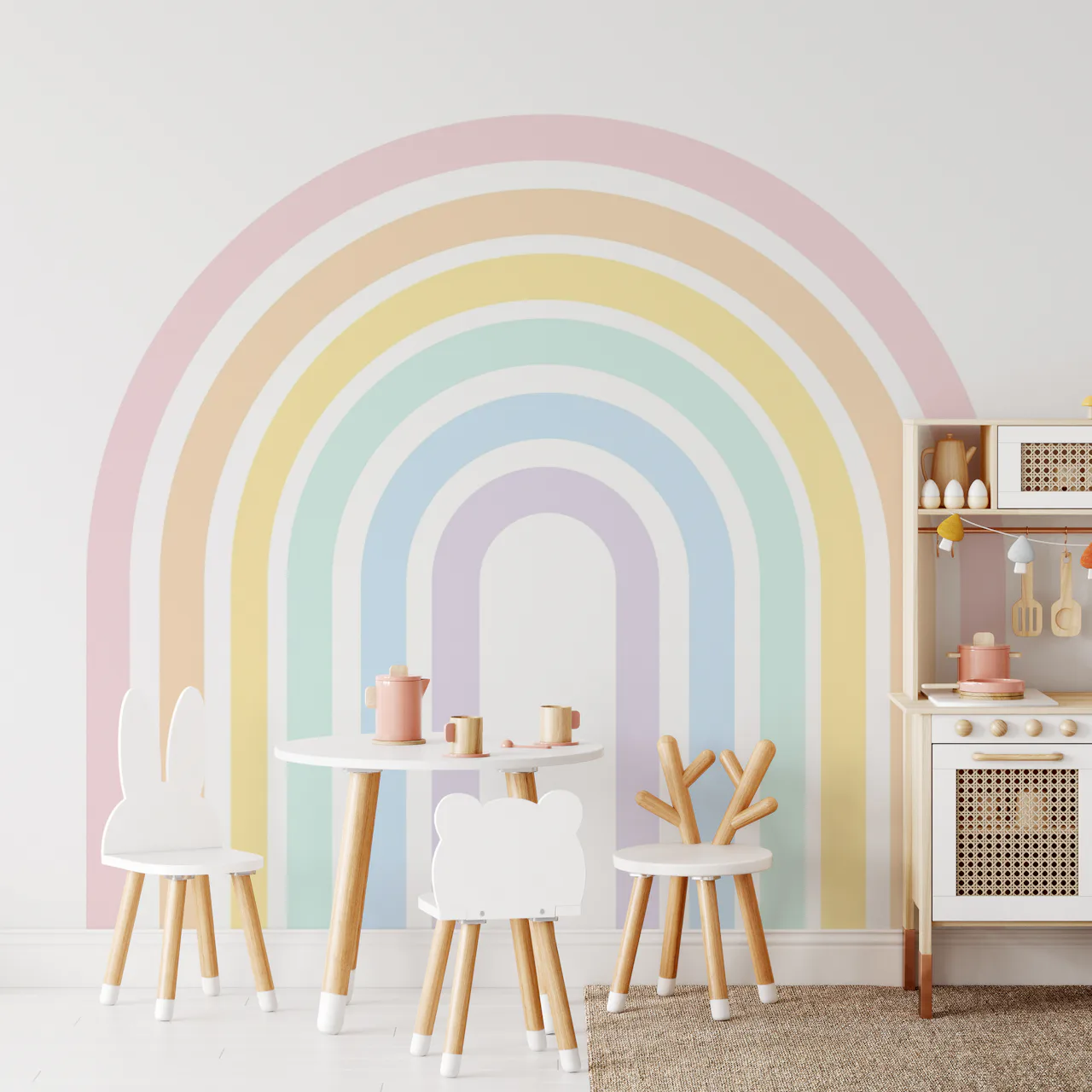 Dreamy Soft Pastel Rainbow Mural Happywall dreamy-soft-pastel-rainbow-mural-happywall