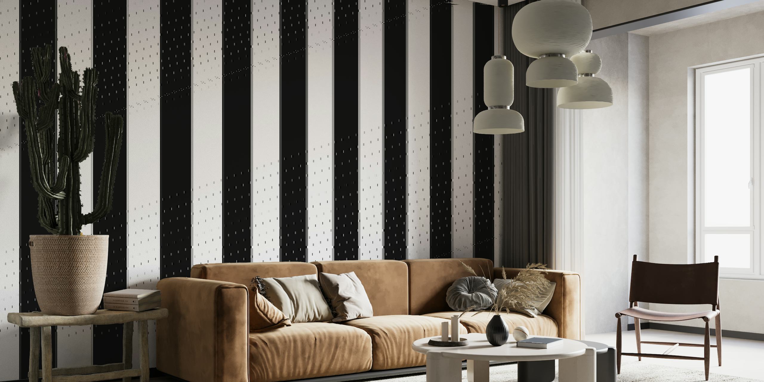Black and White stripes wallpaper behang