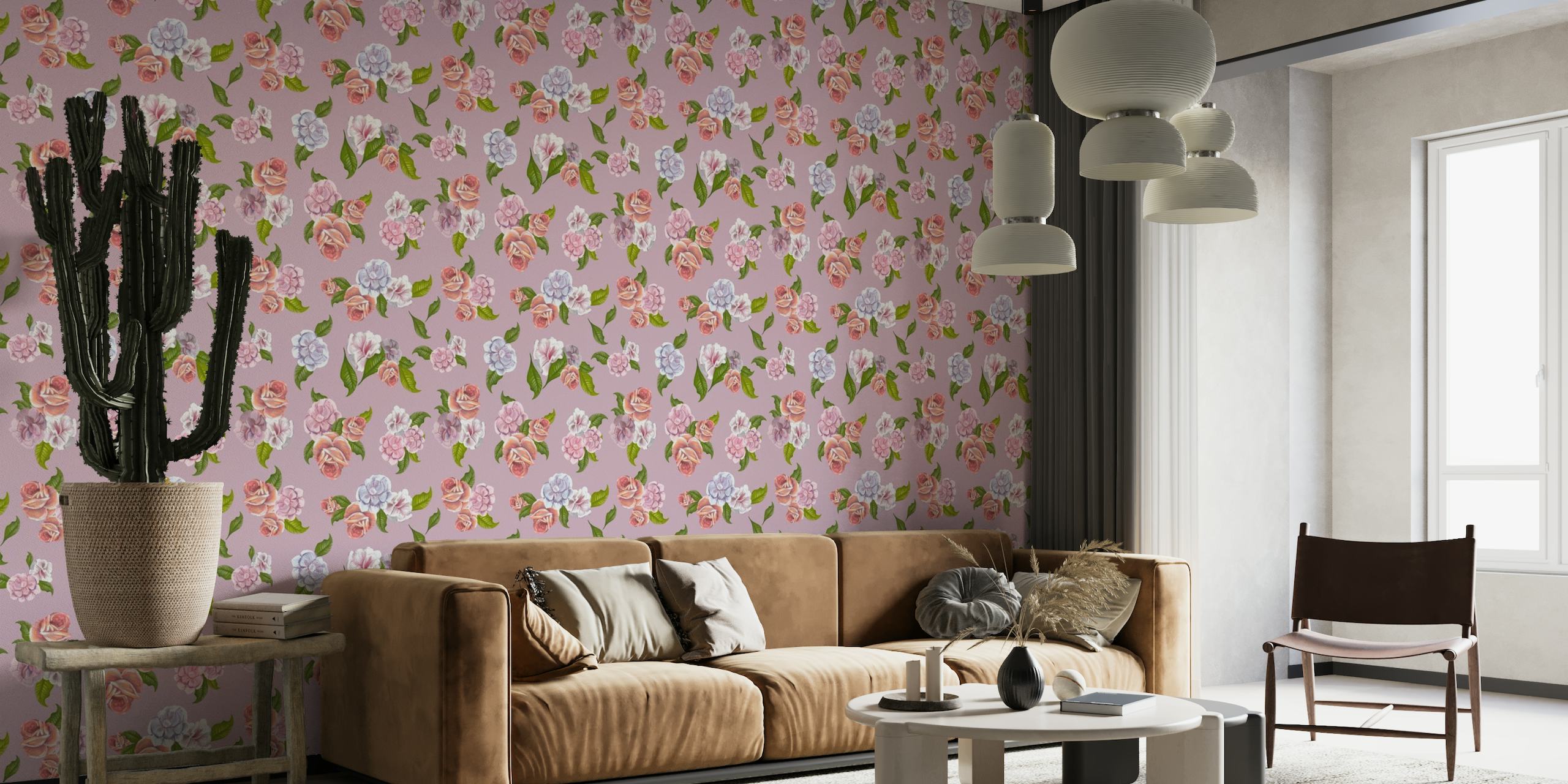 Heirloom floral pattern papel de parede