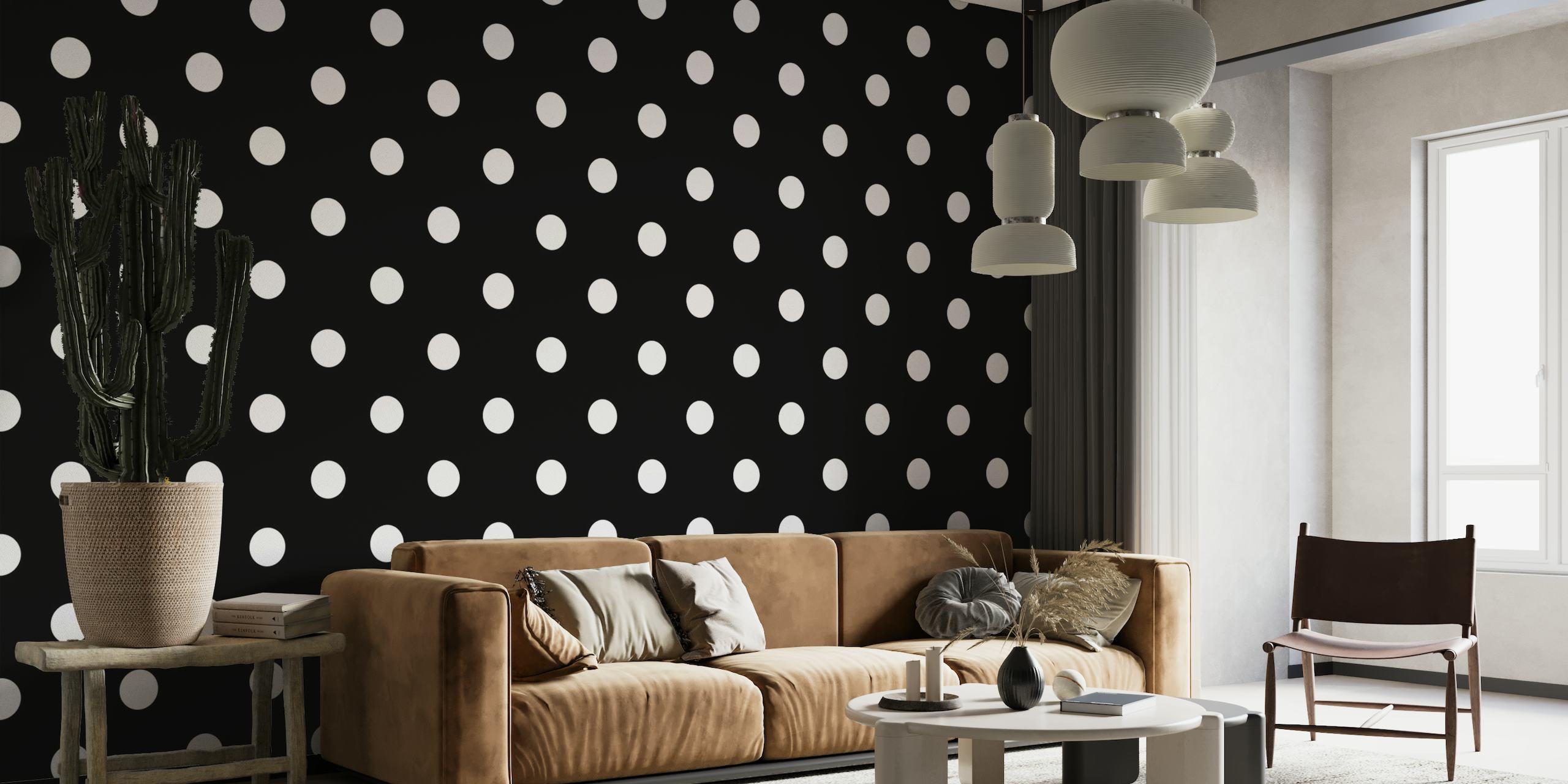 Black and white dots wallpaper 3 tapeta