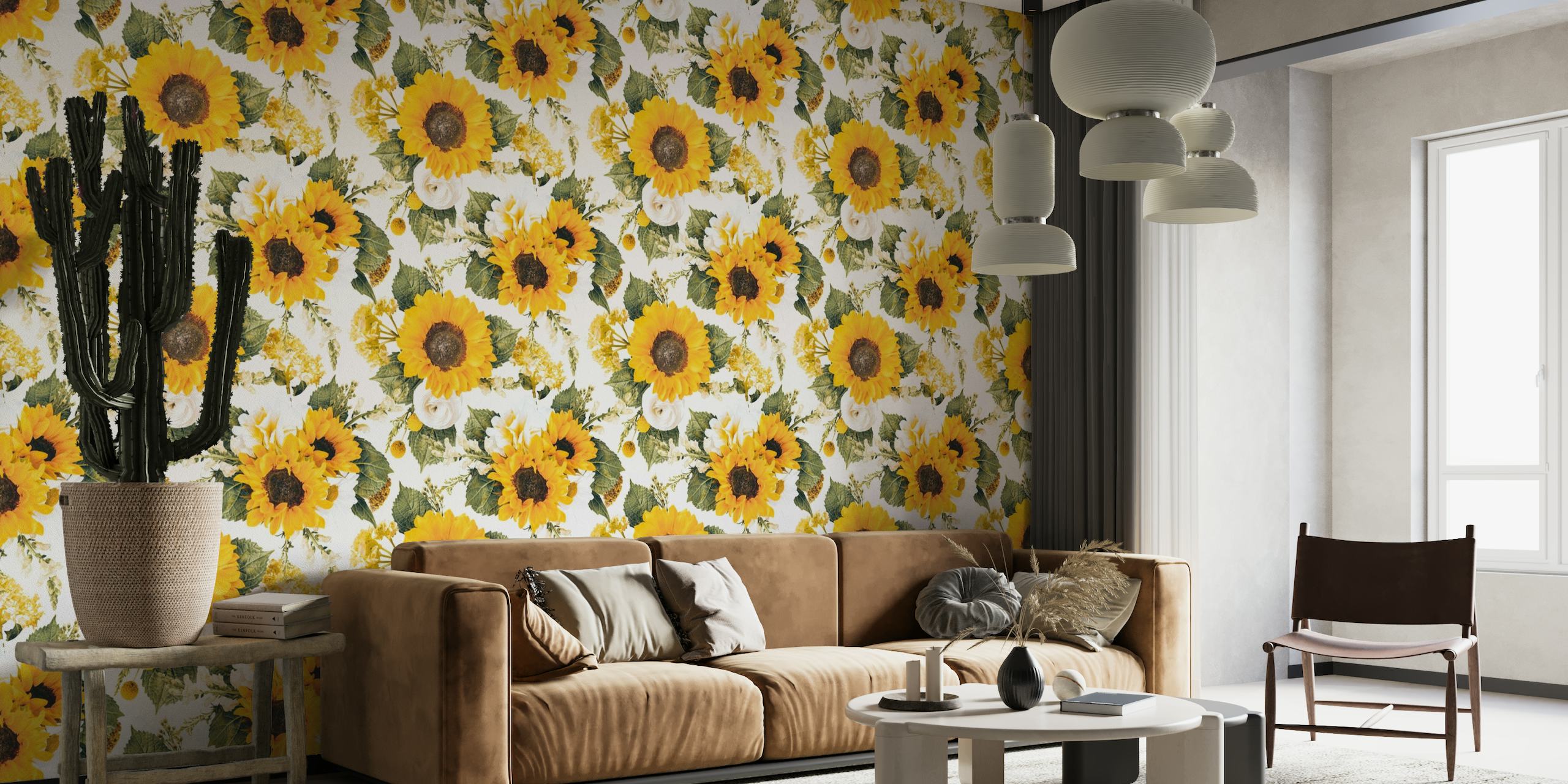 Enchanted Sunflowers Cascade papel de parede