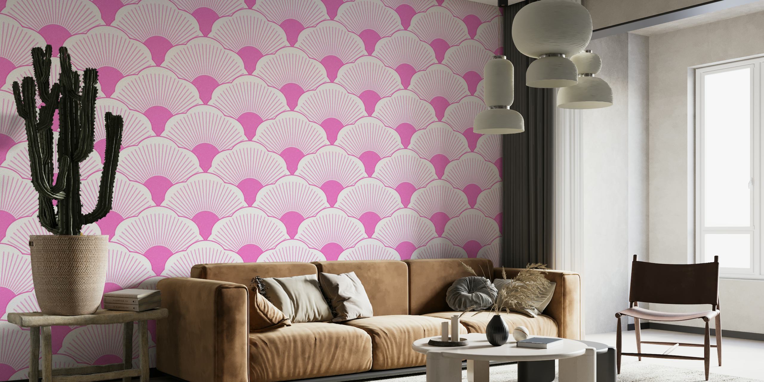 Sunset, tonal pink, concrete texture papel de parede