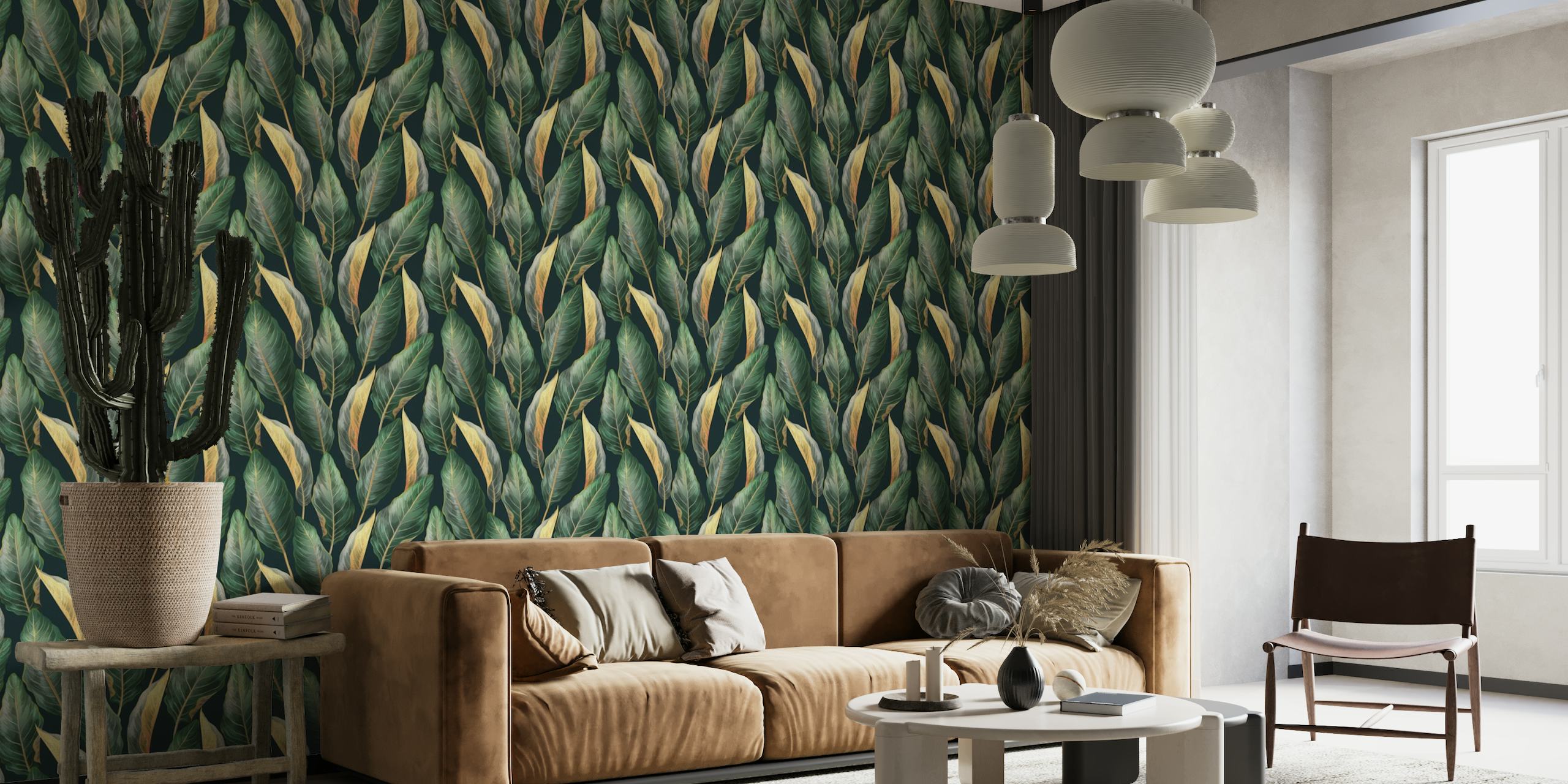 Vintage tropical pattern wallpaper