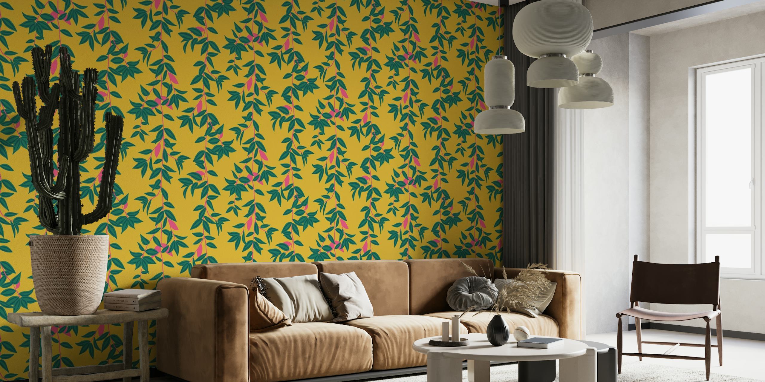 Jungle Vines - Mustard wallpaper