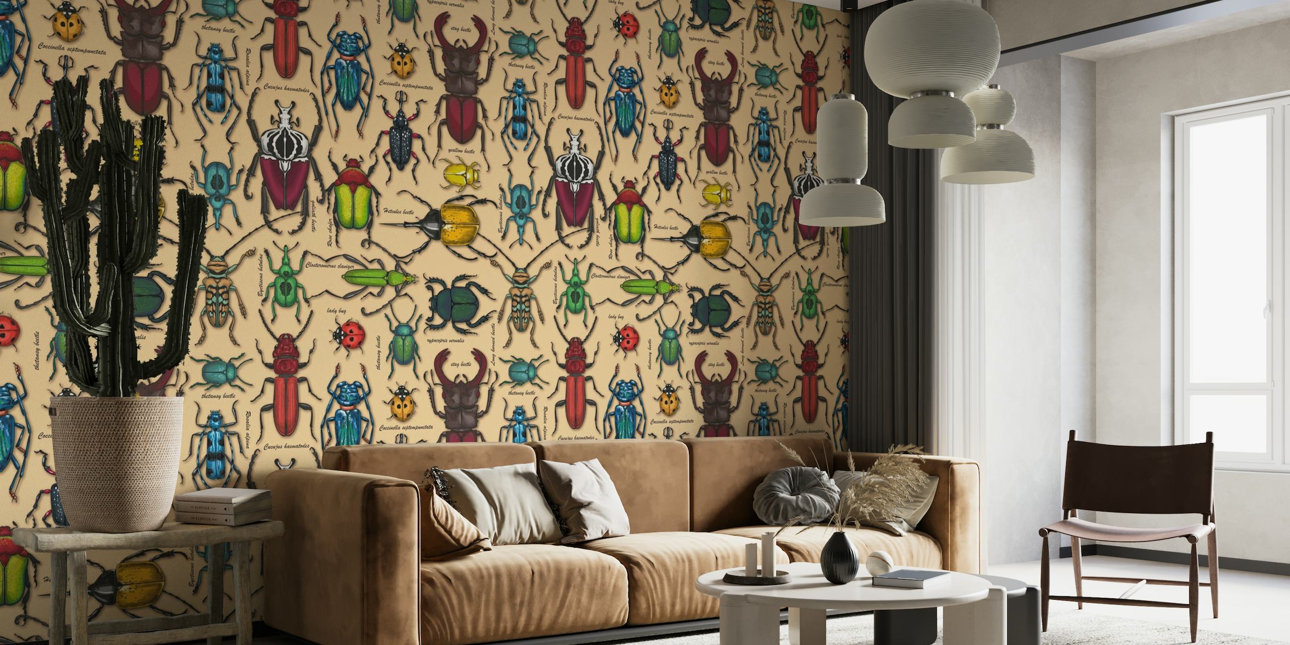 Beetles on honney wallpaper
