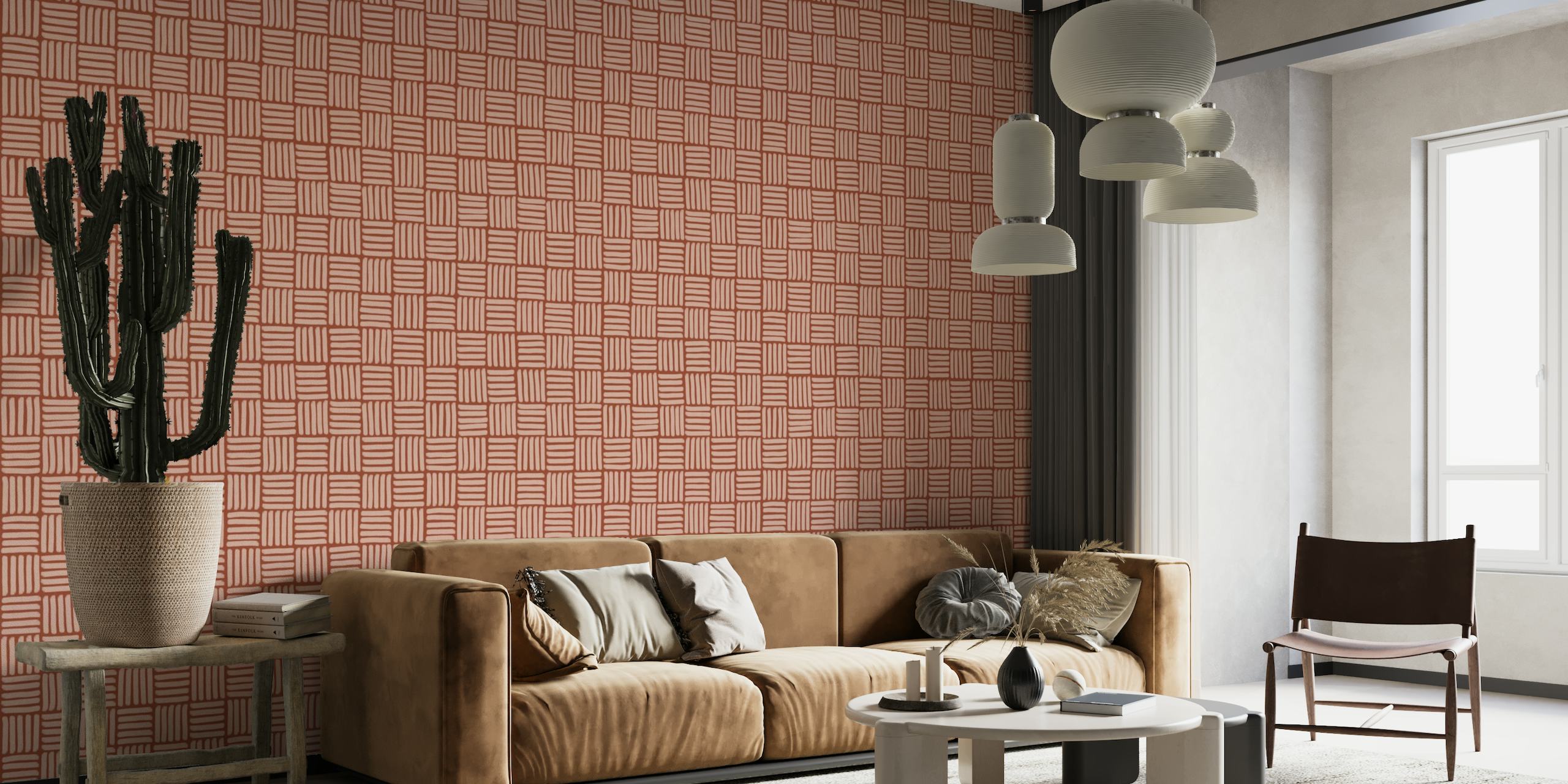 Basketweave on Brick Red - Small wallpaper