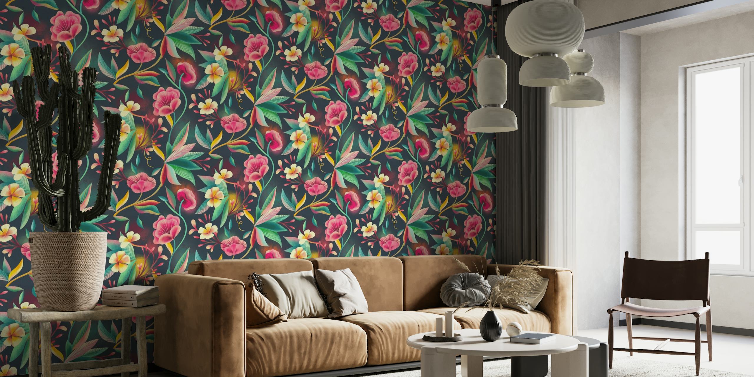 Tropical floral scent wallpaper