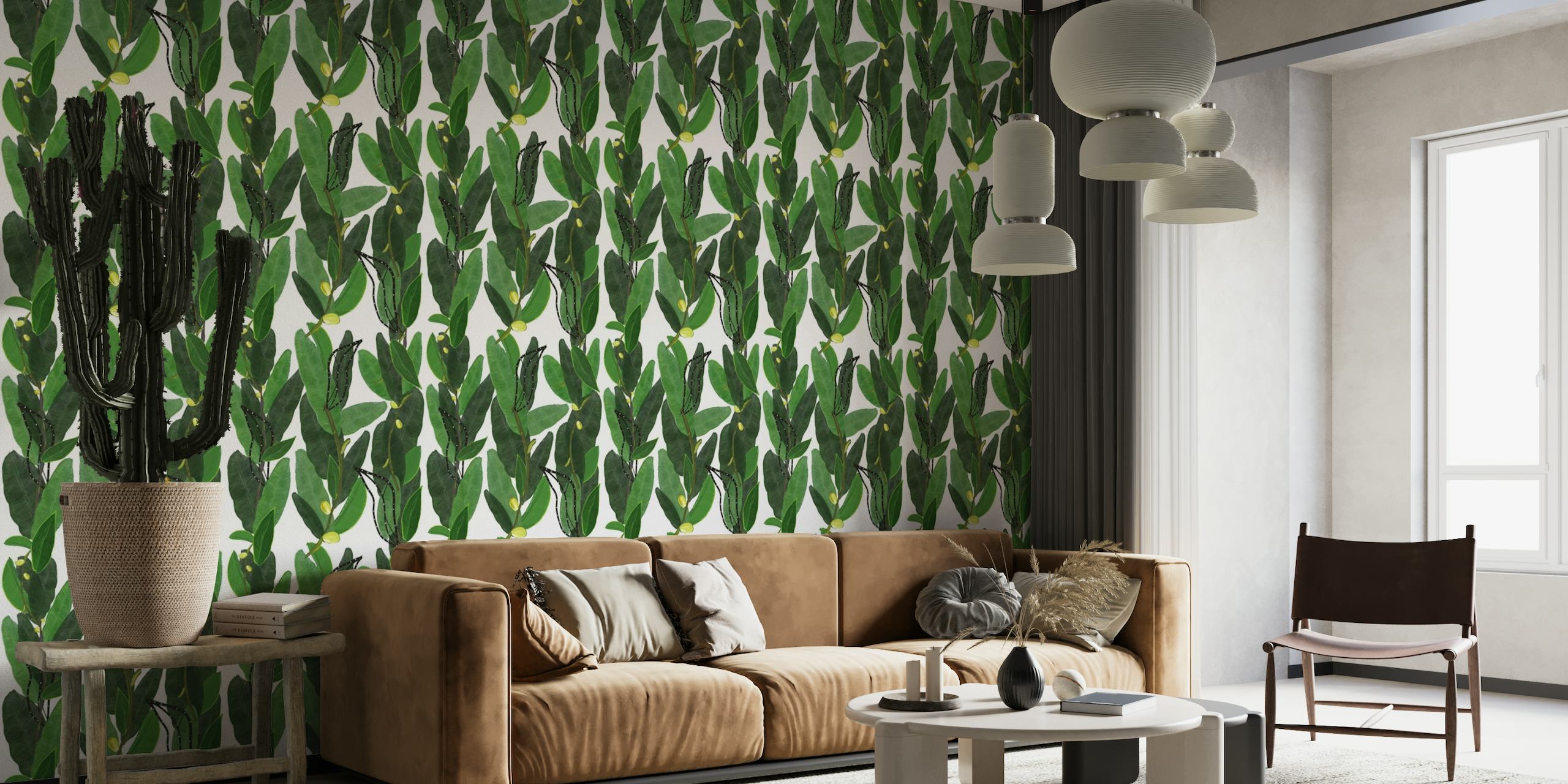 Decorative banana and tropical wallpaper