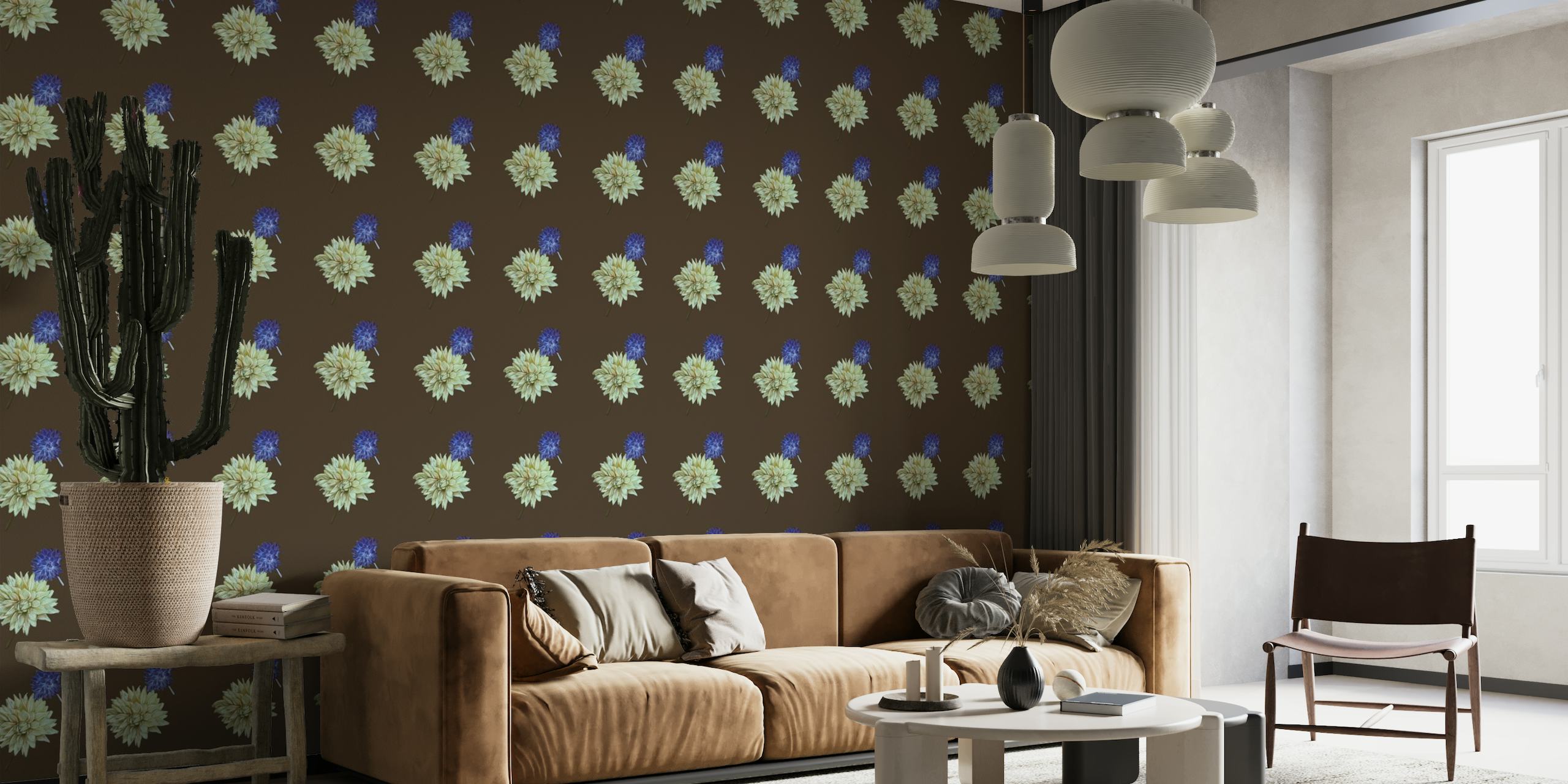 Hand drawn floral pattern papel de parede