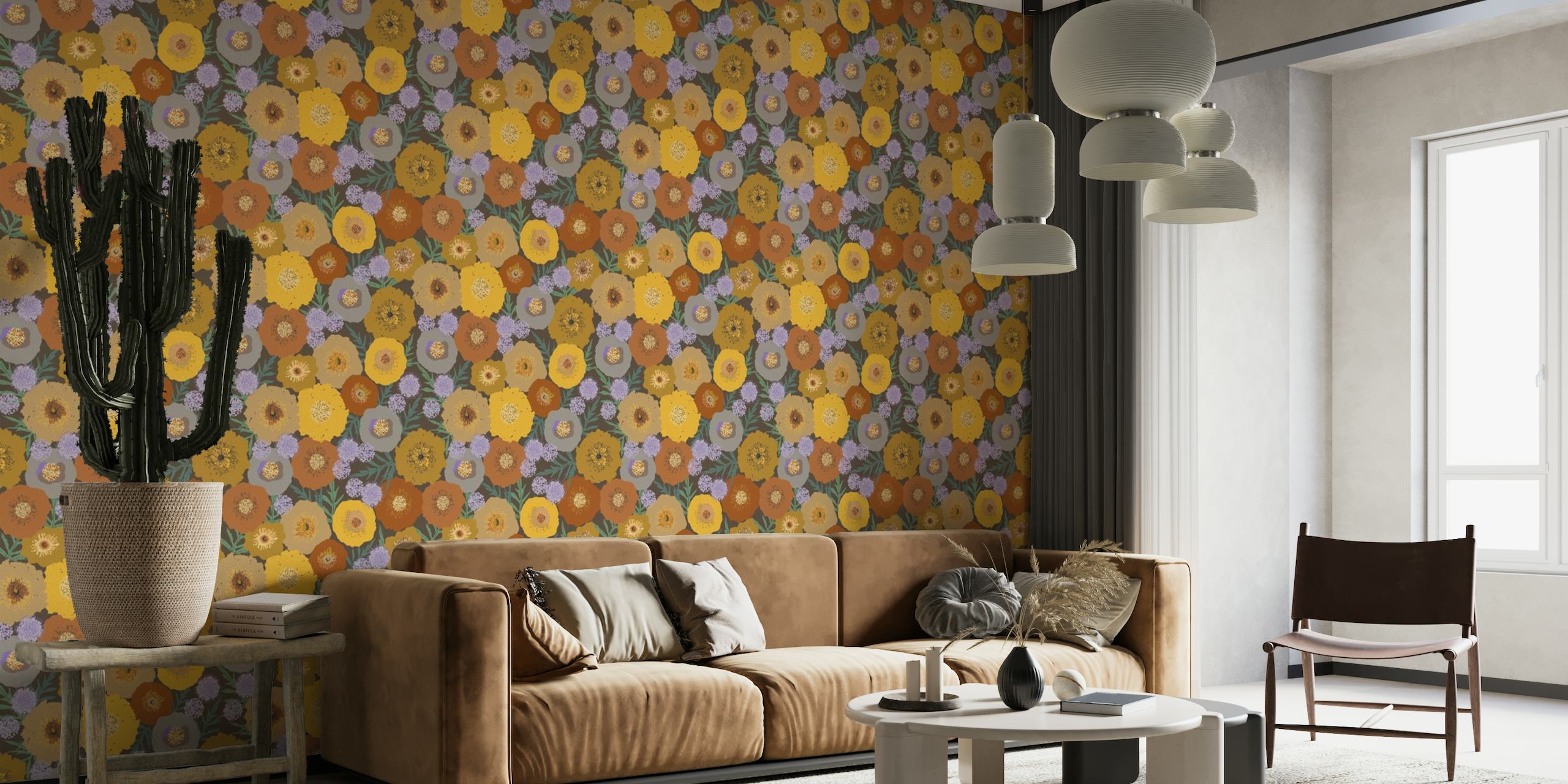 BOLD POP FLOWERS IN EARTH TONES ταπετσαρία