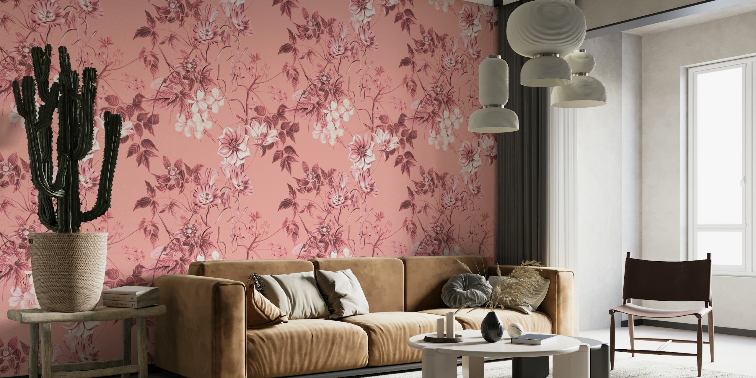 Pink Blush Floral Pattern behang