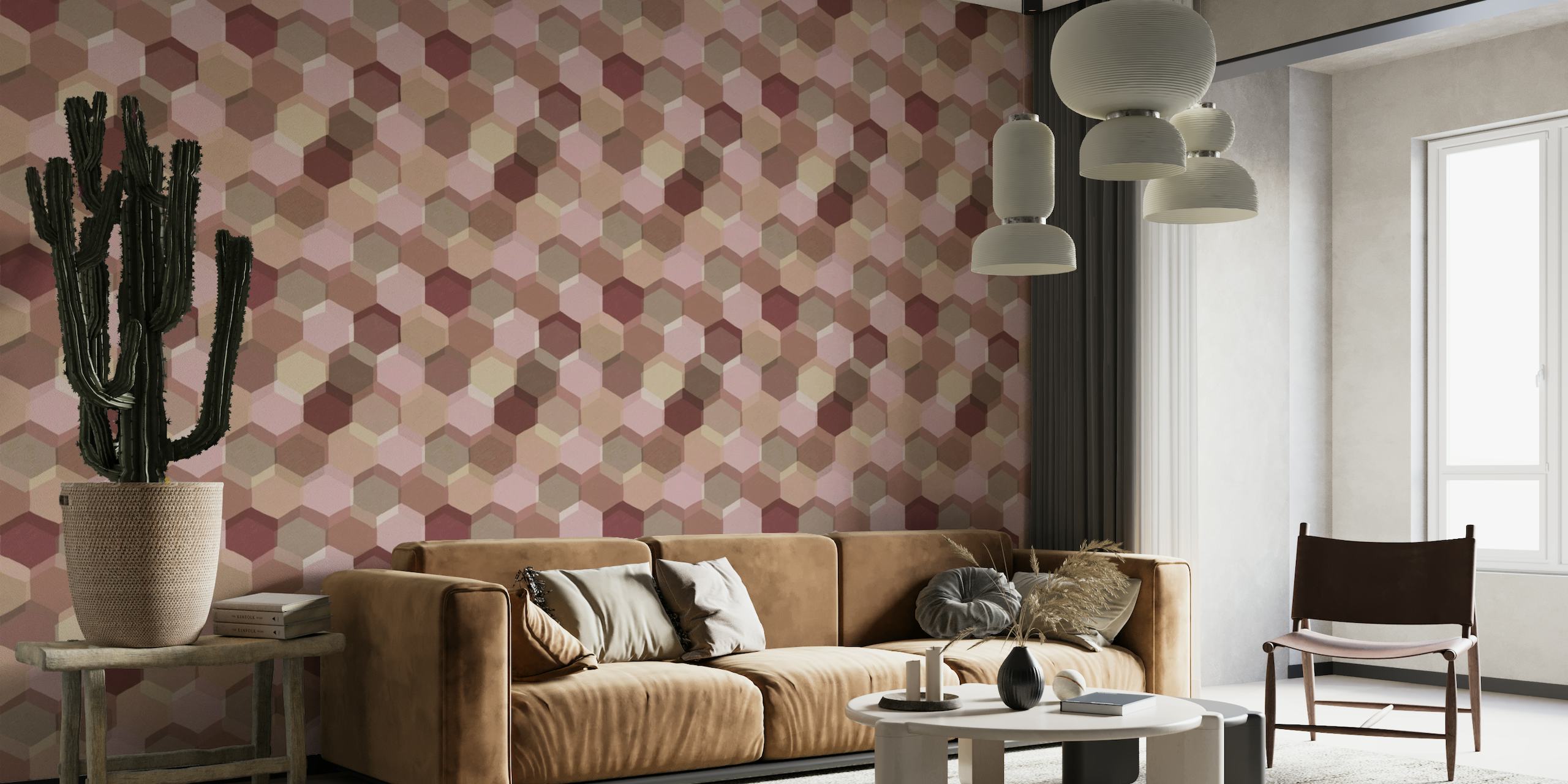 Harmony Hexagons - Abstract Soft Elegance tapete