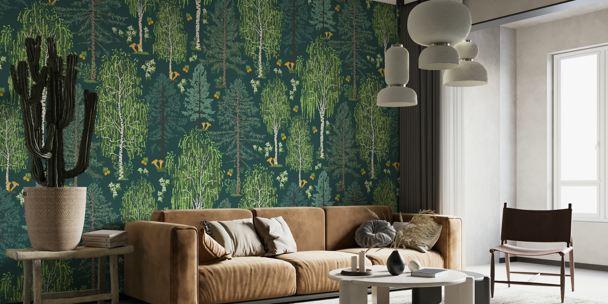 Scandinavian boreal forest flora wallpaper