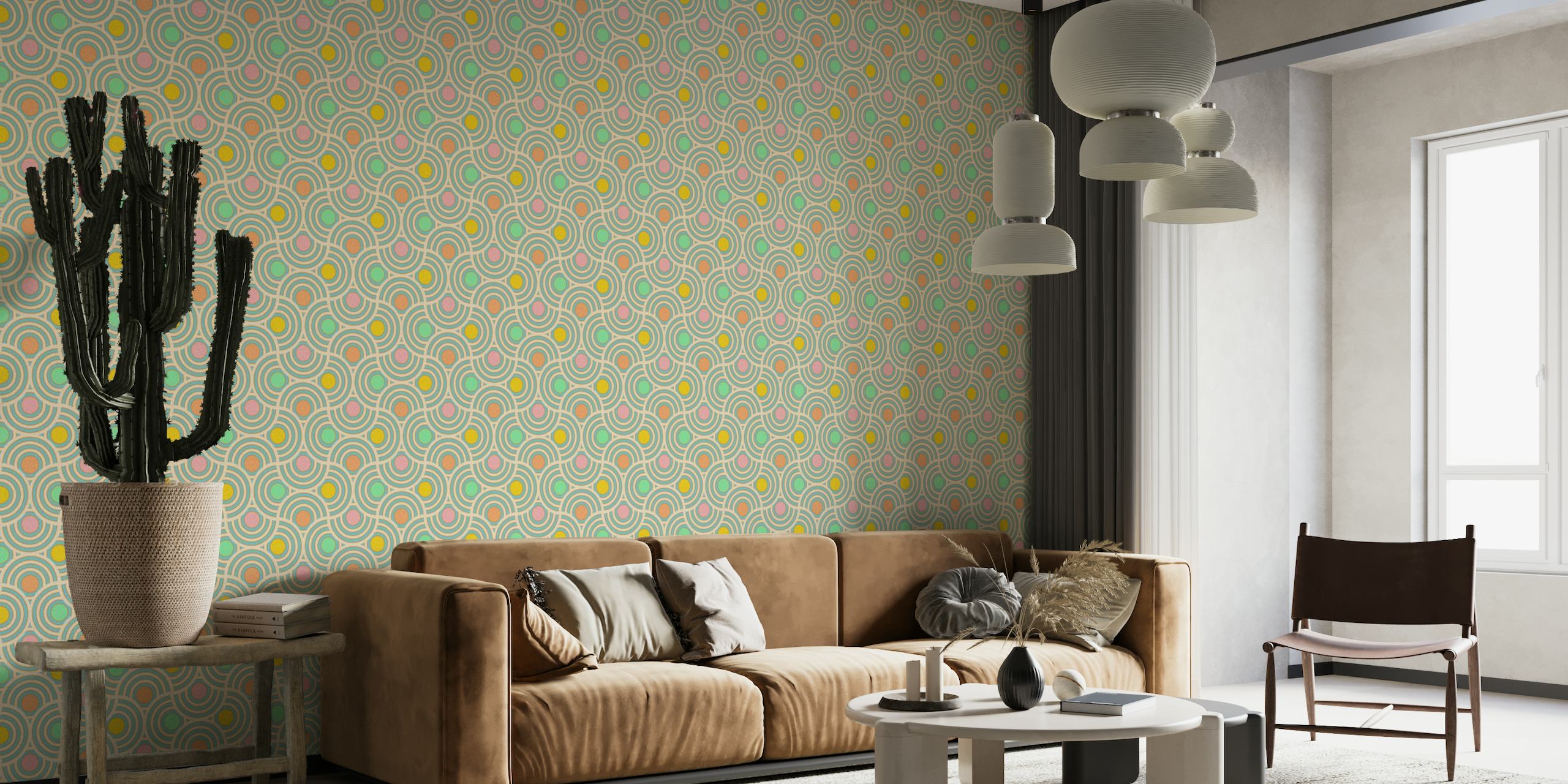 SCALLOP Art Deco Geometric - Mod Pastel wallpaper
