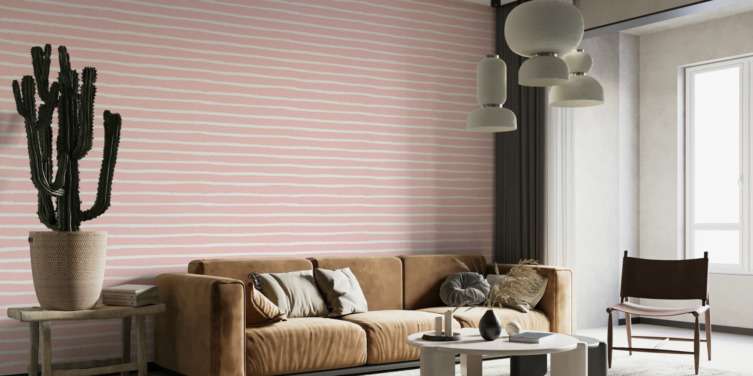 Abstract Stripes_pink ταπετσαρία