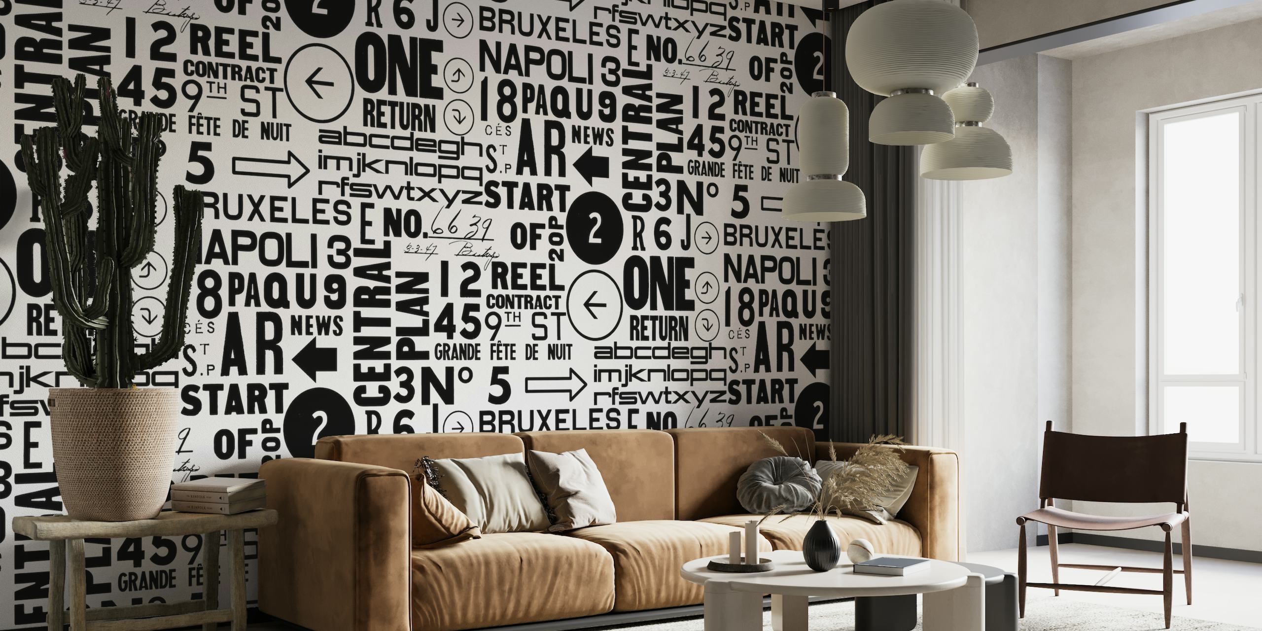 Urban Typography Black And White behang