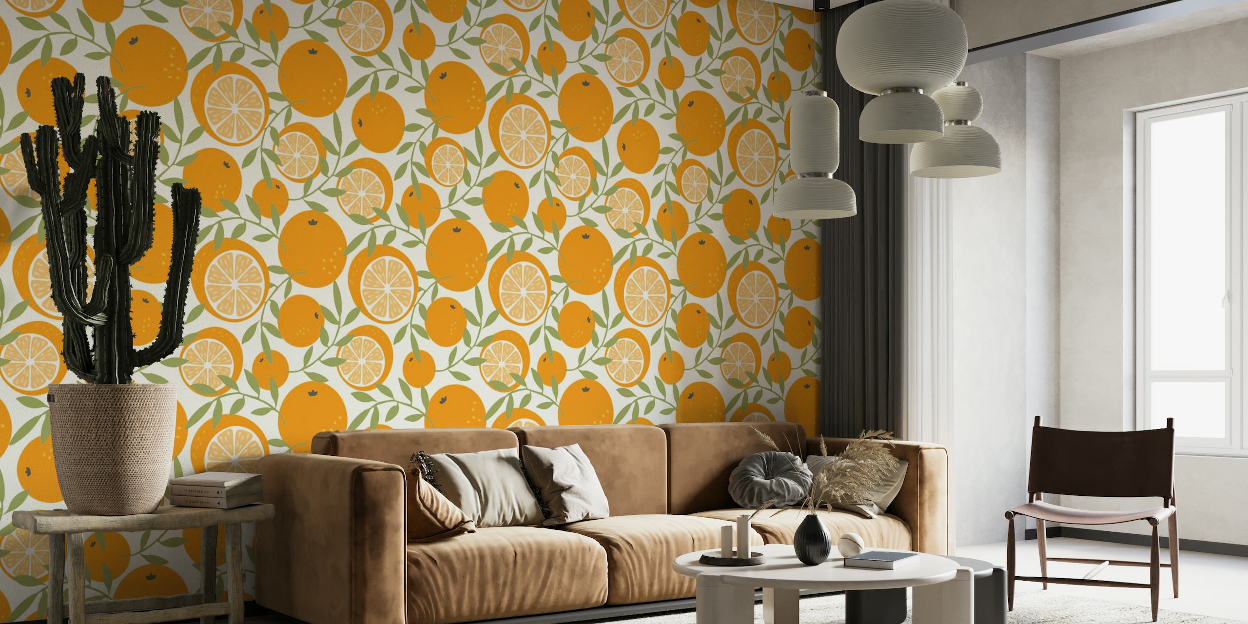 Orange and Leaves wallpaper