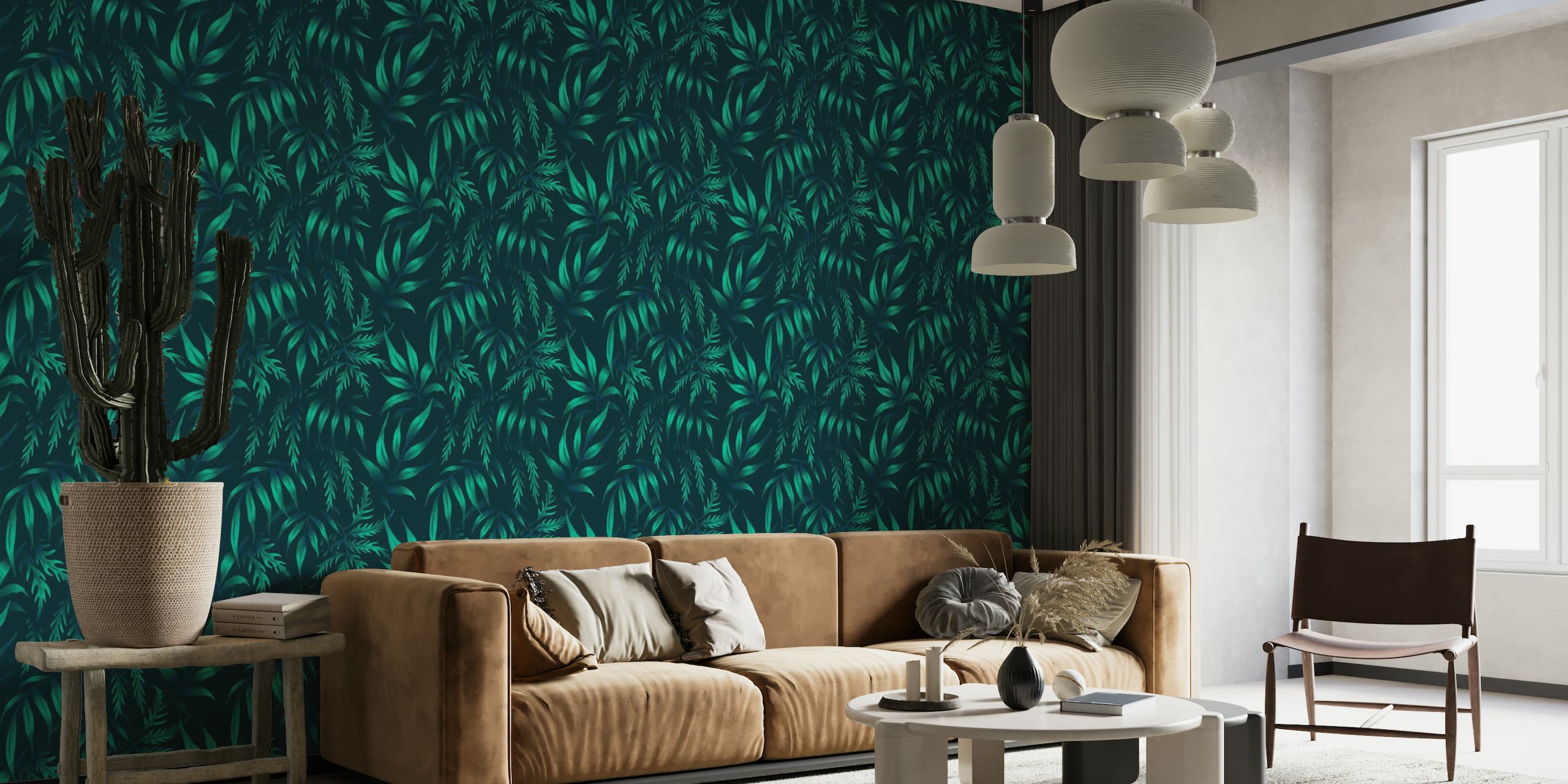 Fern Leaf Aralia - Dark Emerald wallpaper