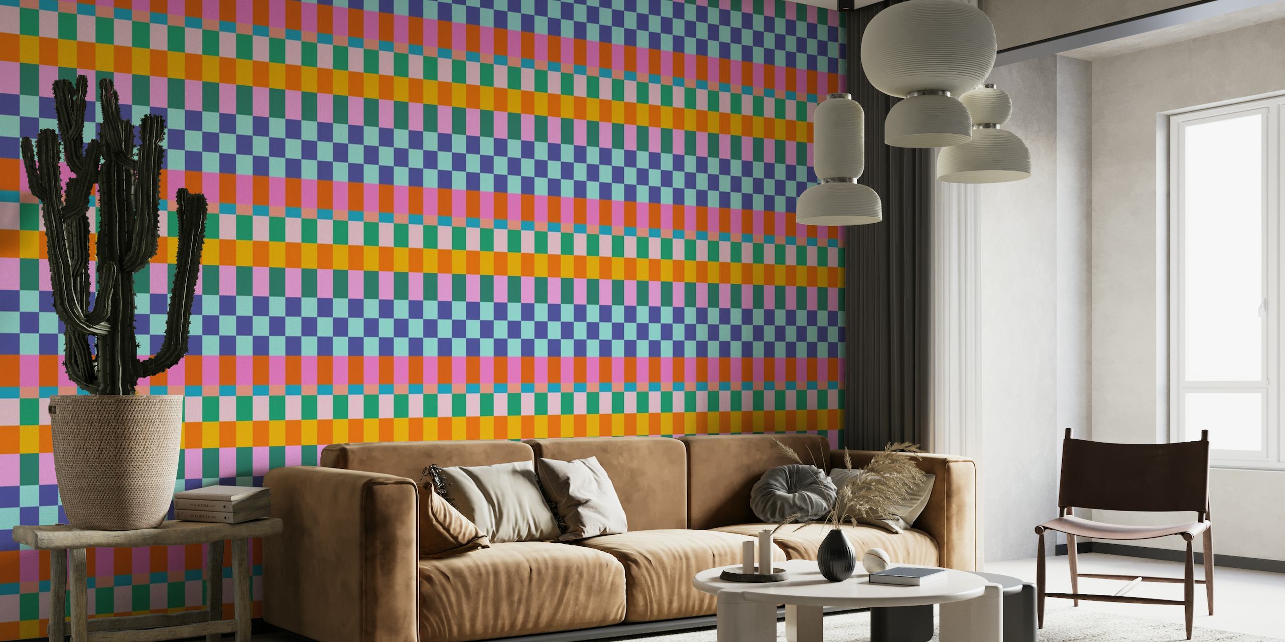 Striped Checkerboard wallpaper
