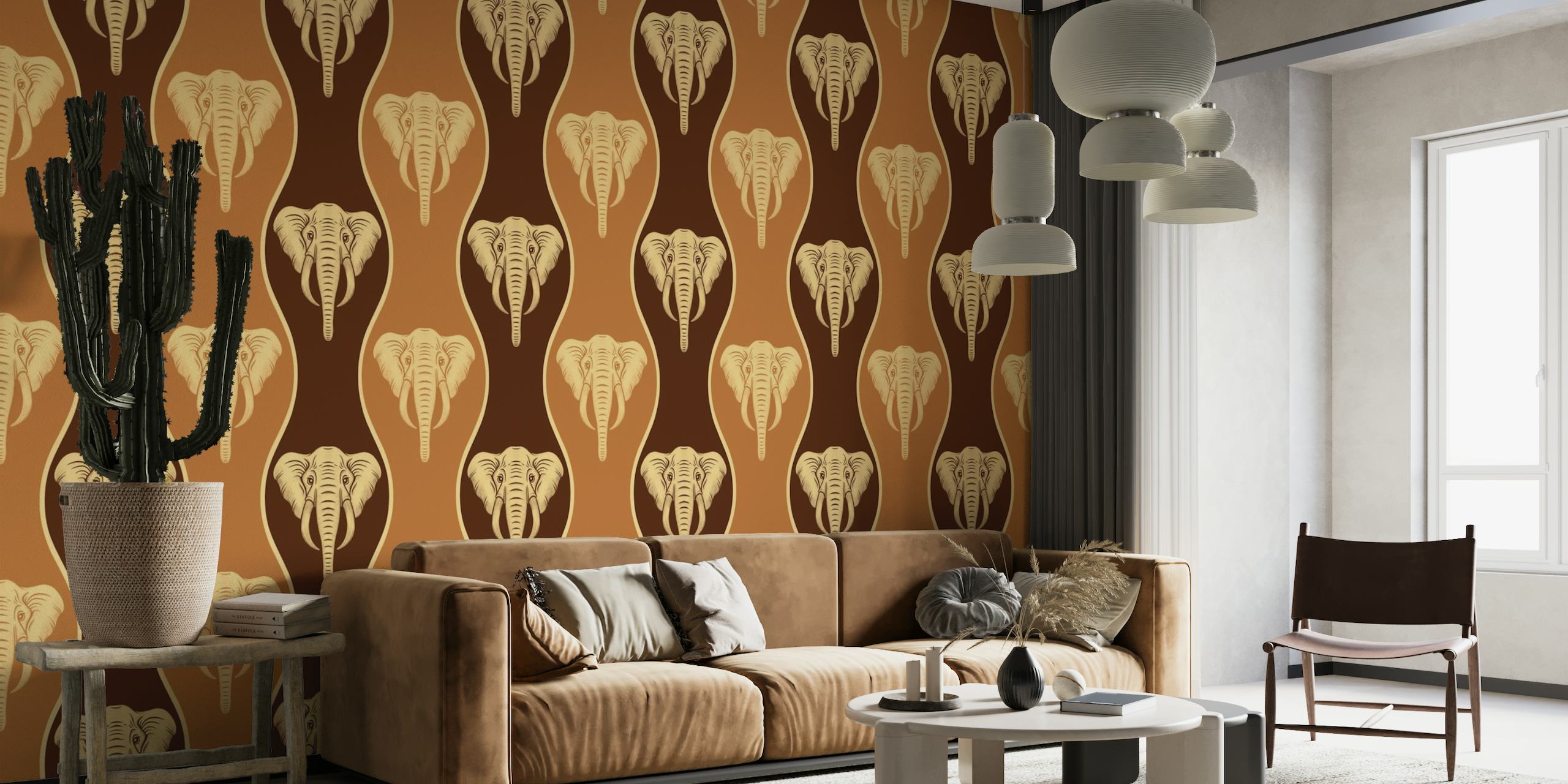 Natural African elephants wallpaper