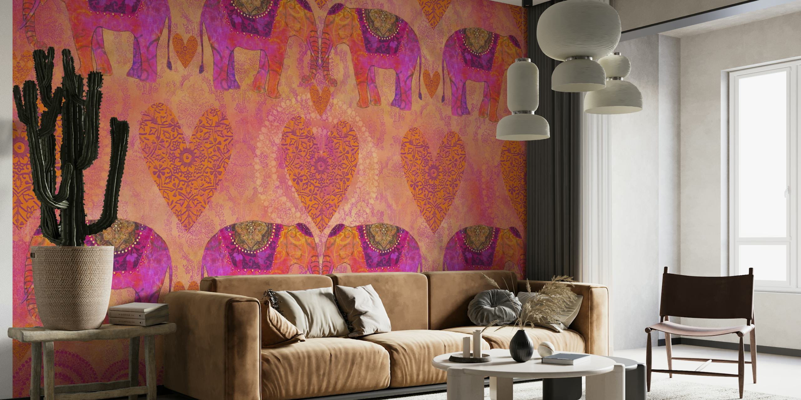 Elephants In Love papel pintado