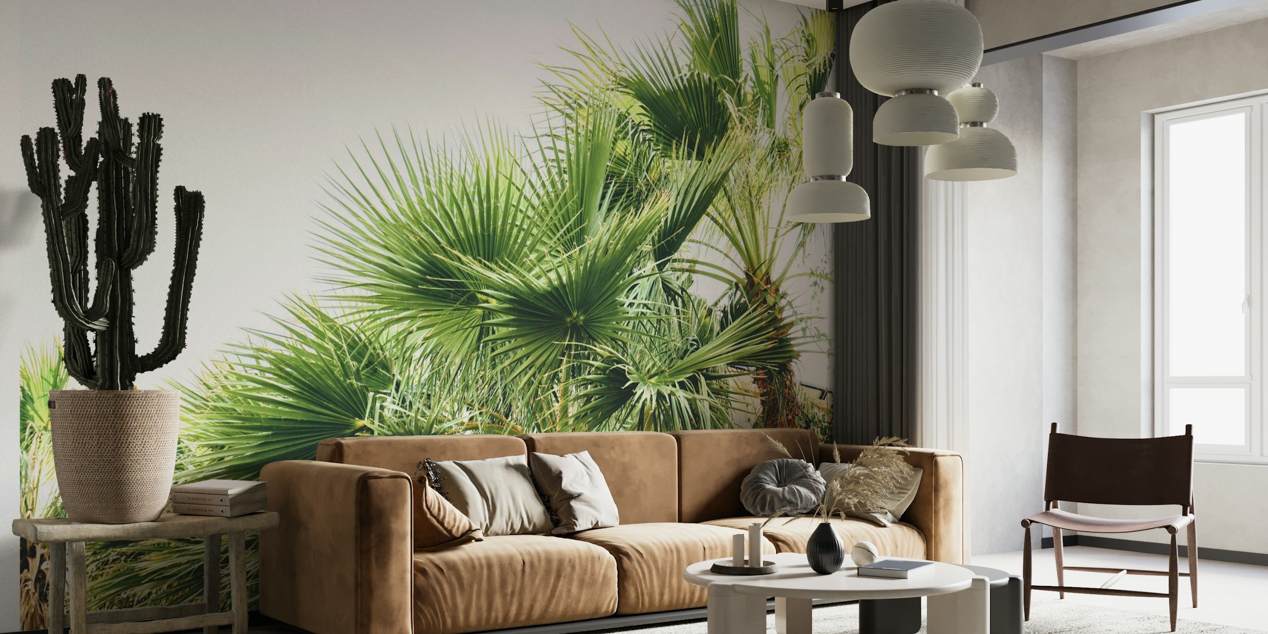 Sunlit Tropical Palms behang