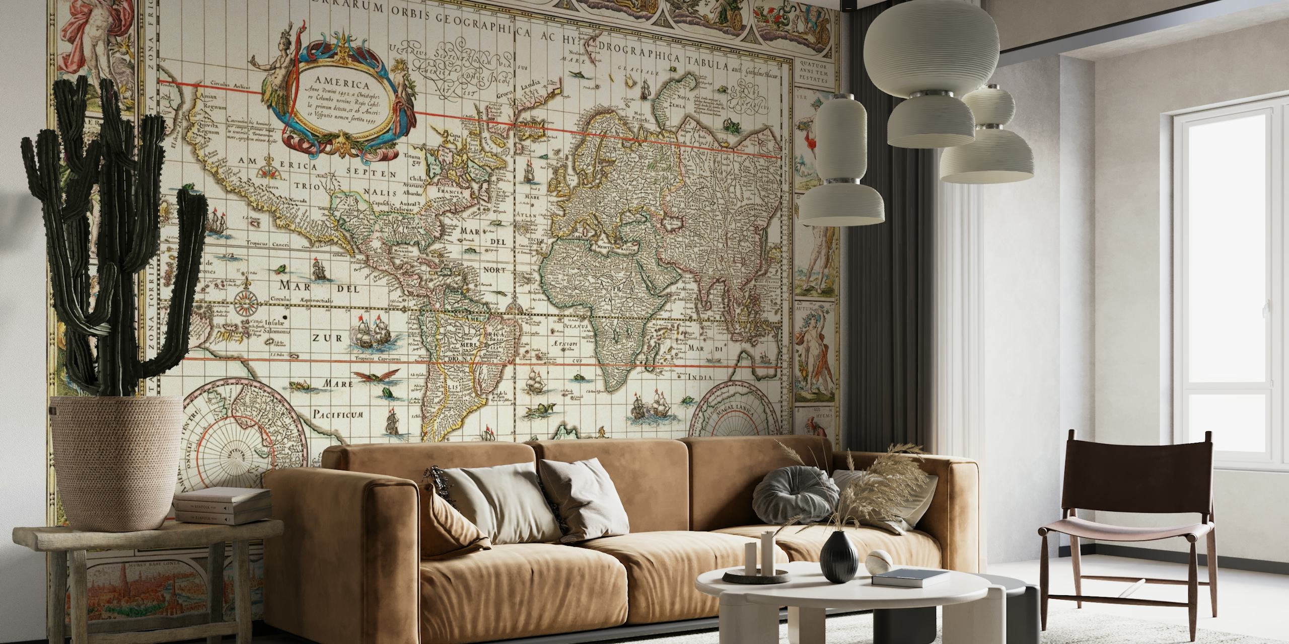 Vintage World Map Antique behang