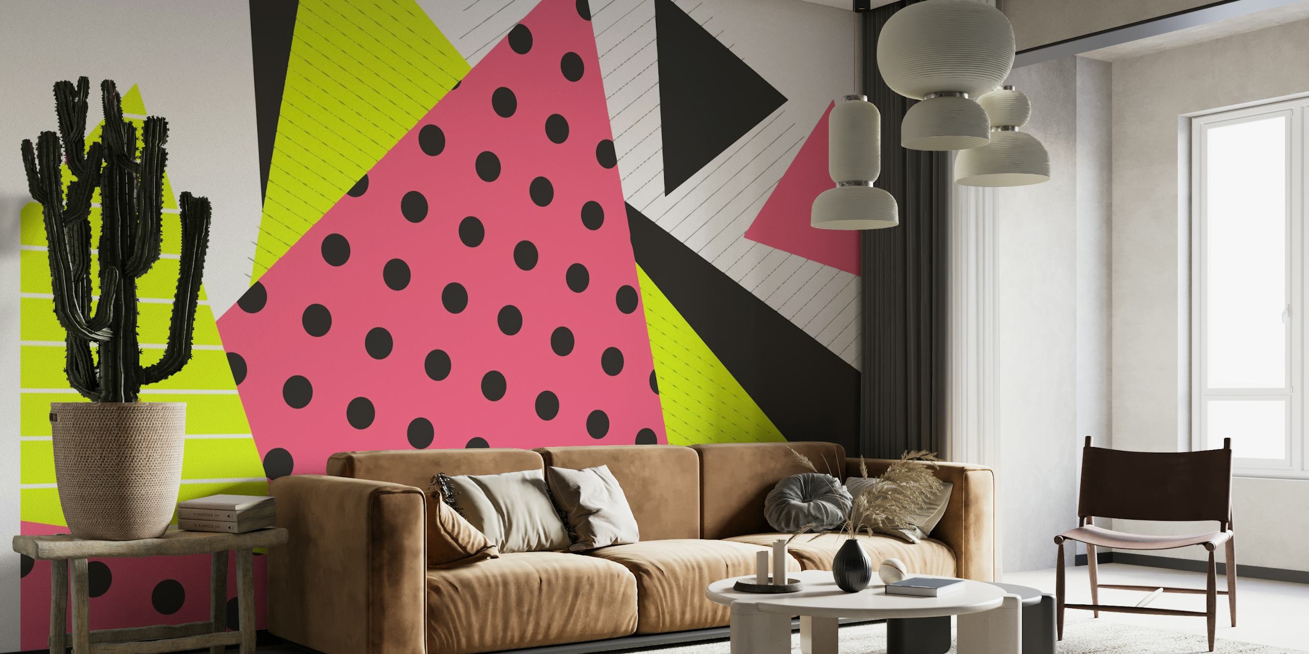 Bright Retro Abstract Geometry behang