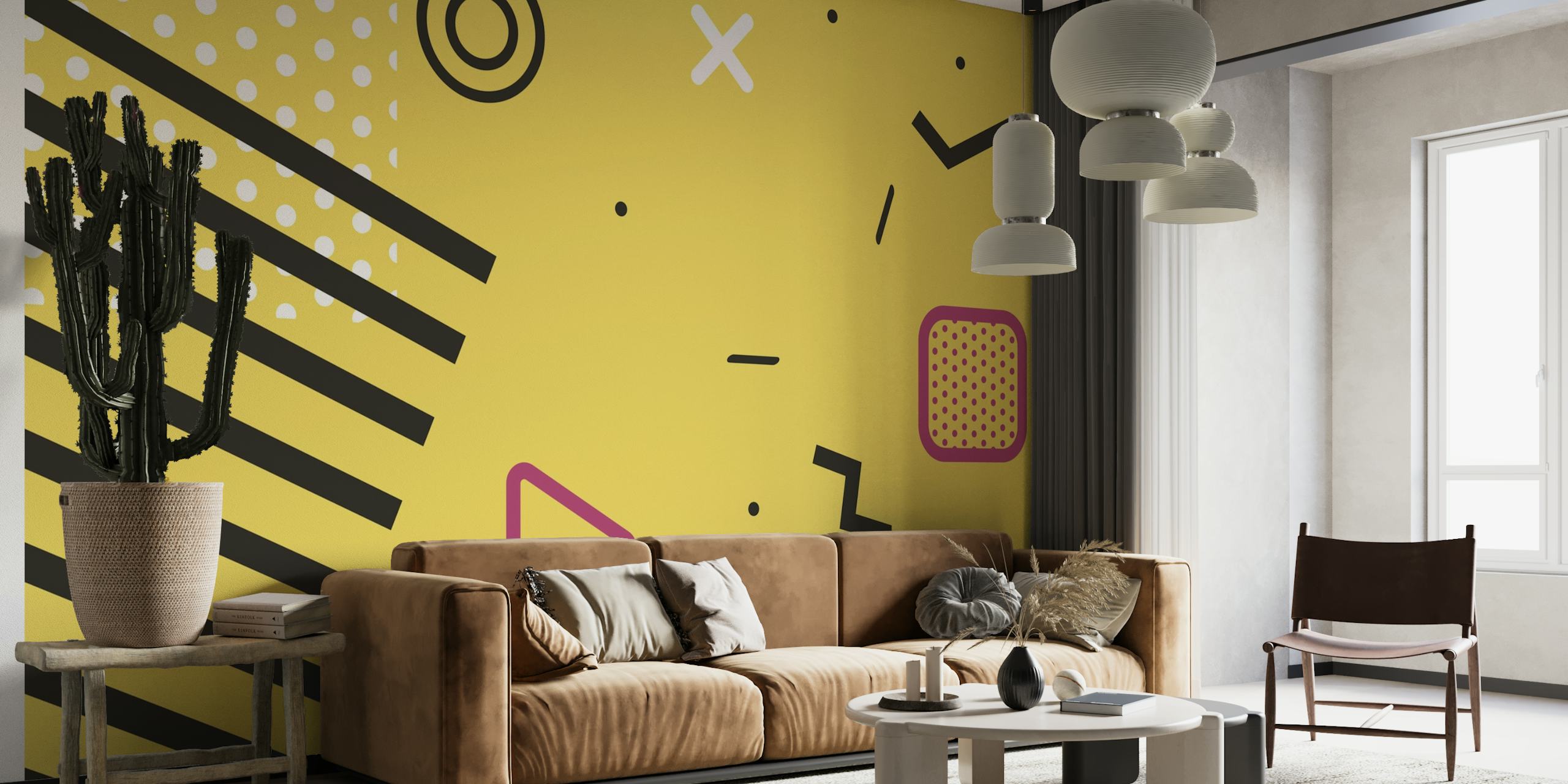 Yellow Abstract Geometric Pop tapety