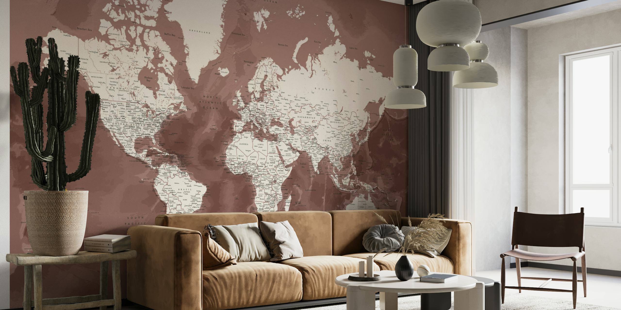 Detailed world map Hikmat behang