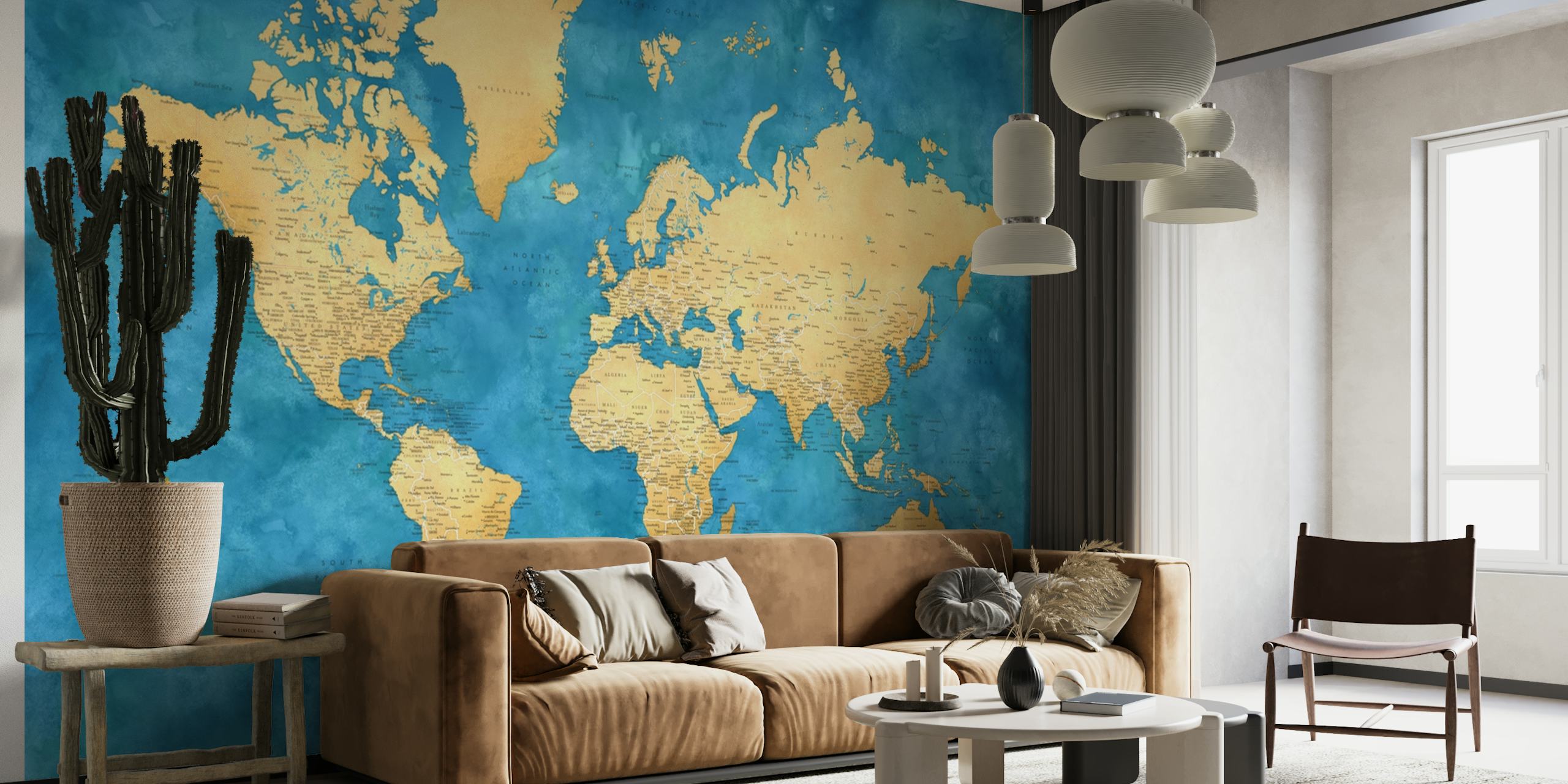 Detailed world map Ernestt tapet