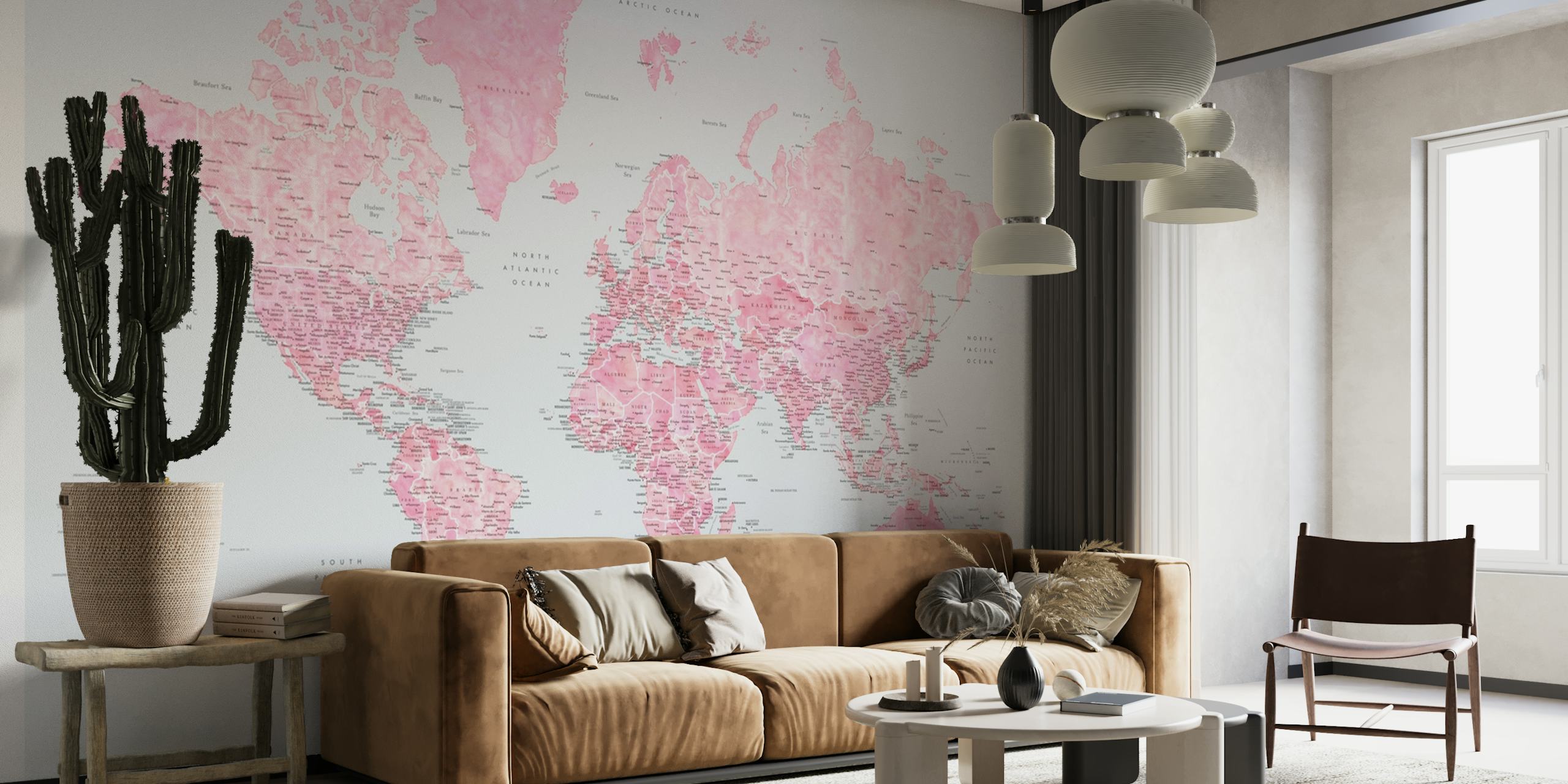 Detailed world map Odelya papel de parede