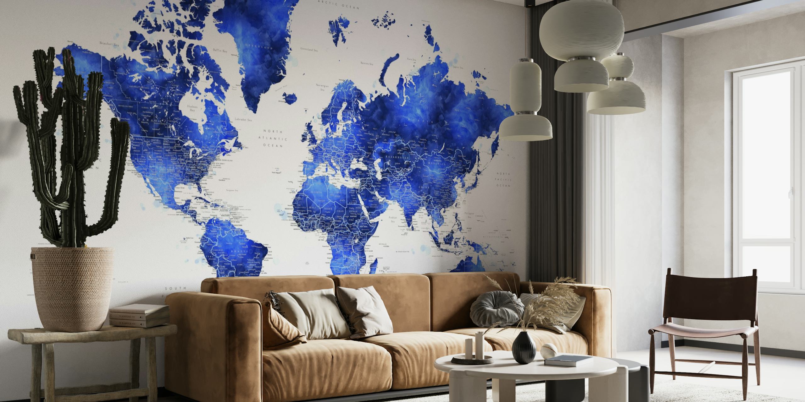 Detailed world map Gulzar papel pintado