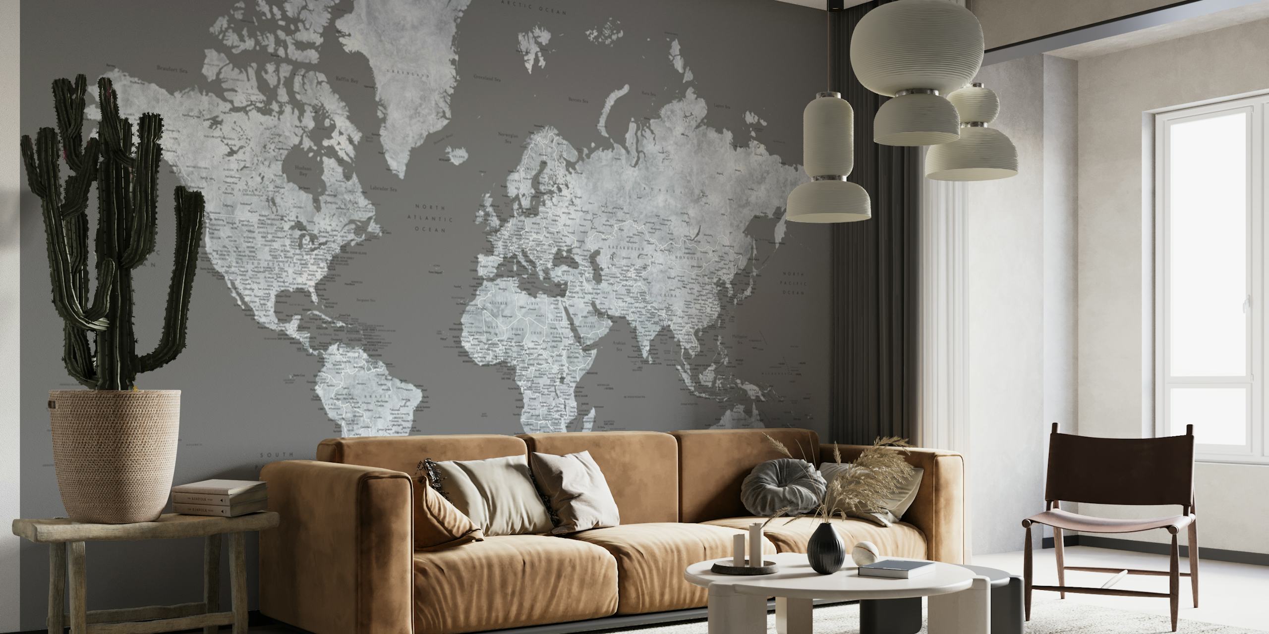 Detailed world map Paolo wallpaper