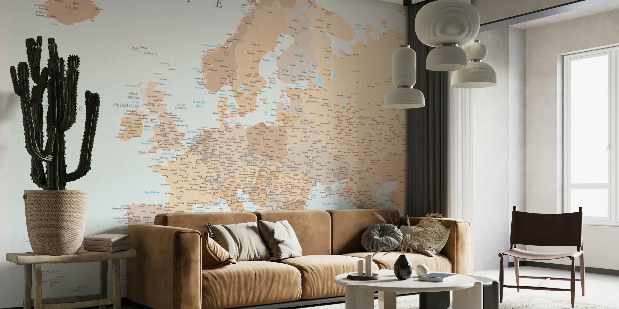 Detailed Europe map Niall behang