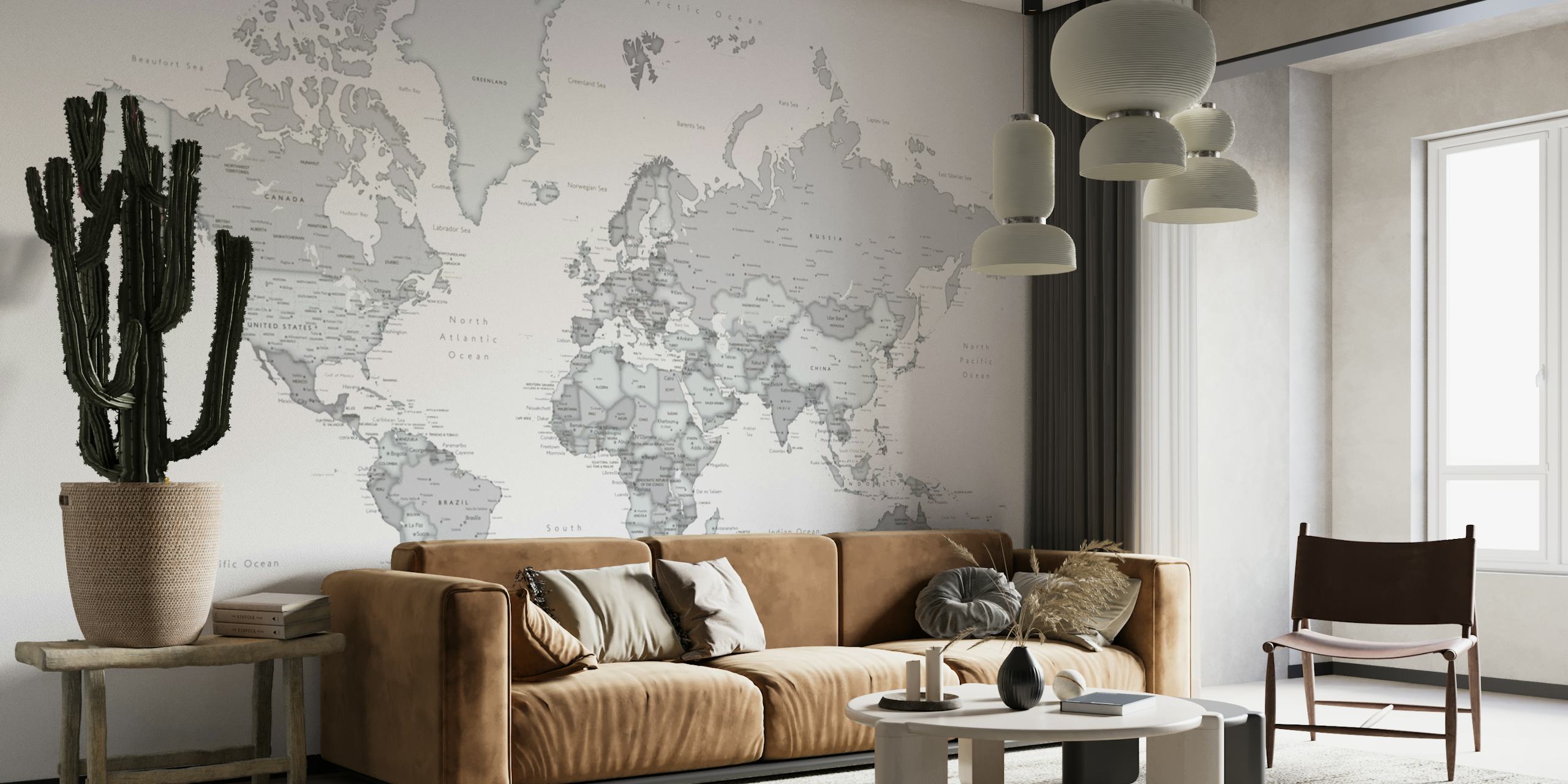 Chas world map with cities papiers peint