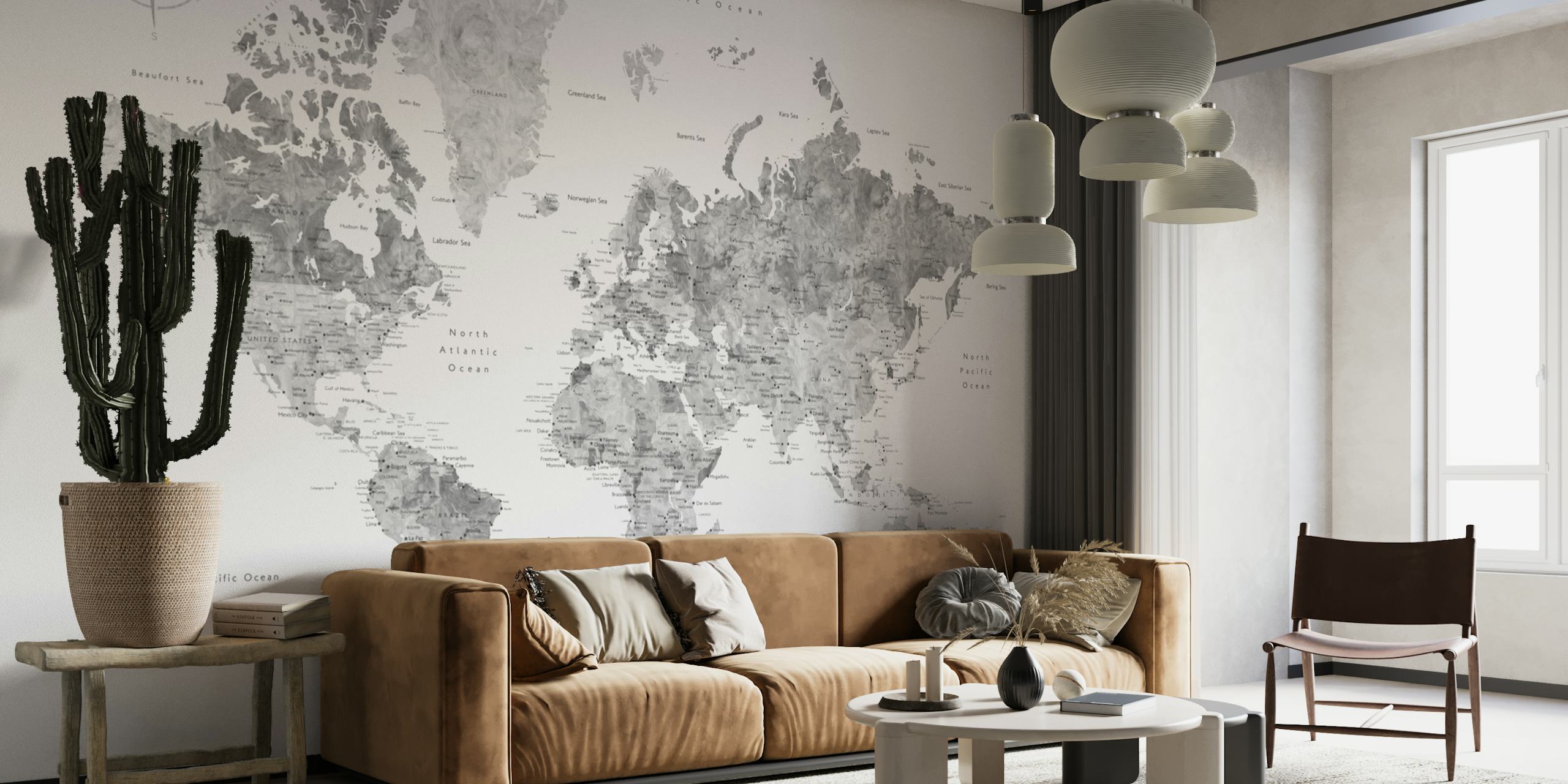 Rylan world map with cities papiers peint