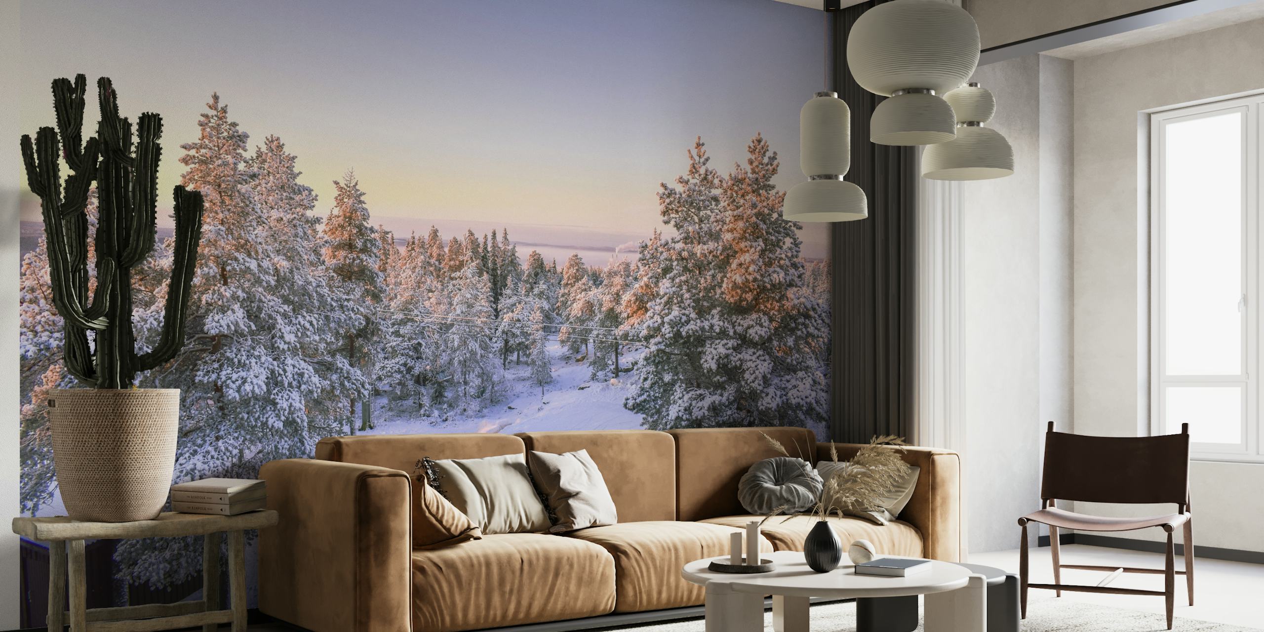 Lapland winter landscape 1 papel pintado