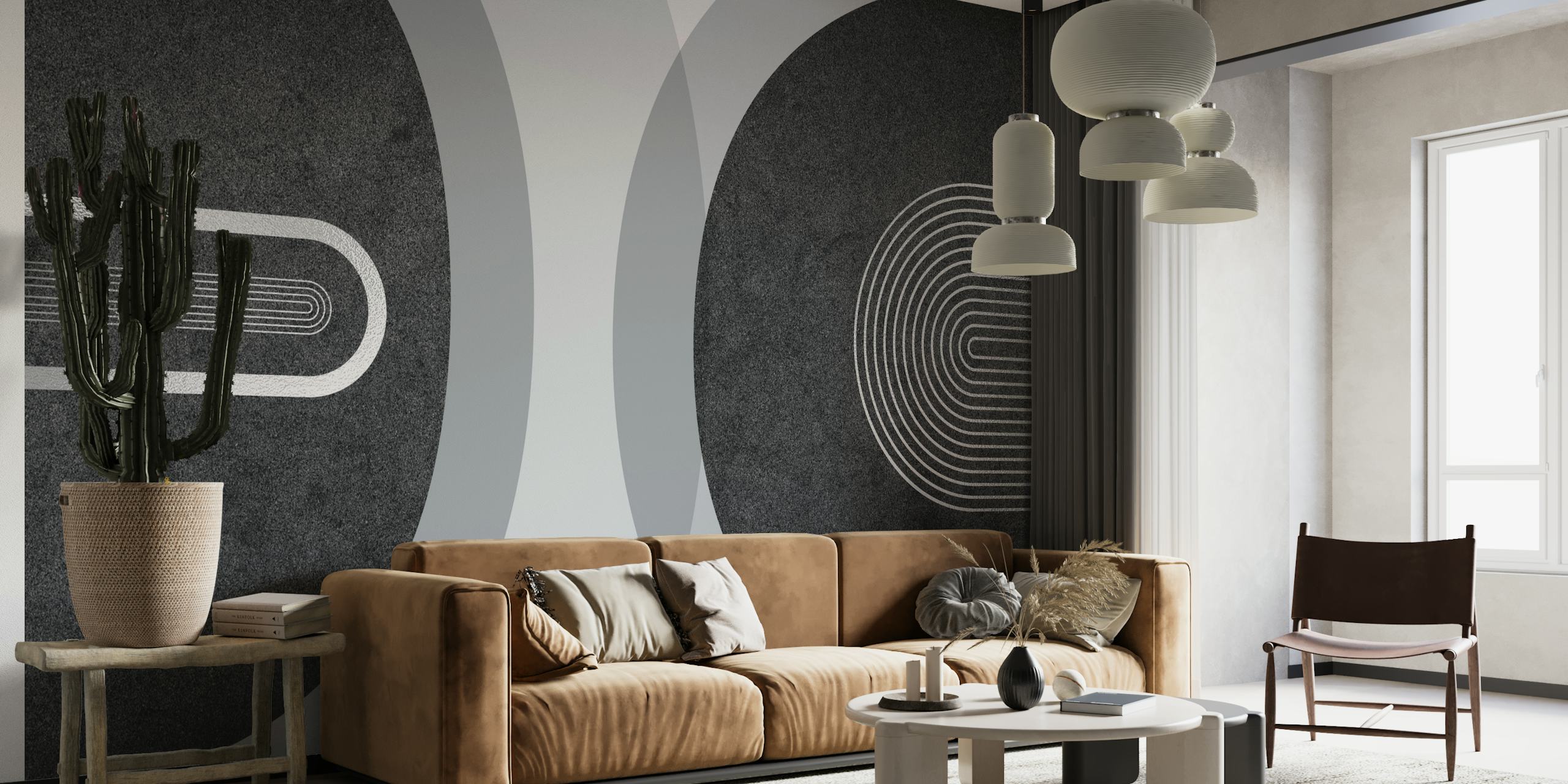 Black Silver Feature Wall tapet
