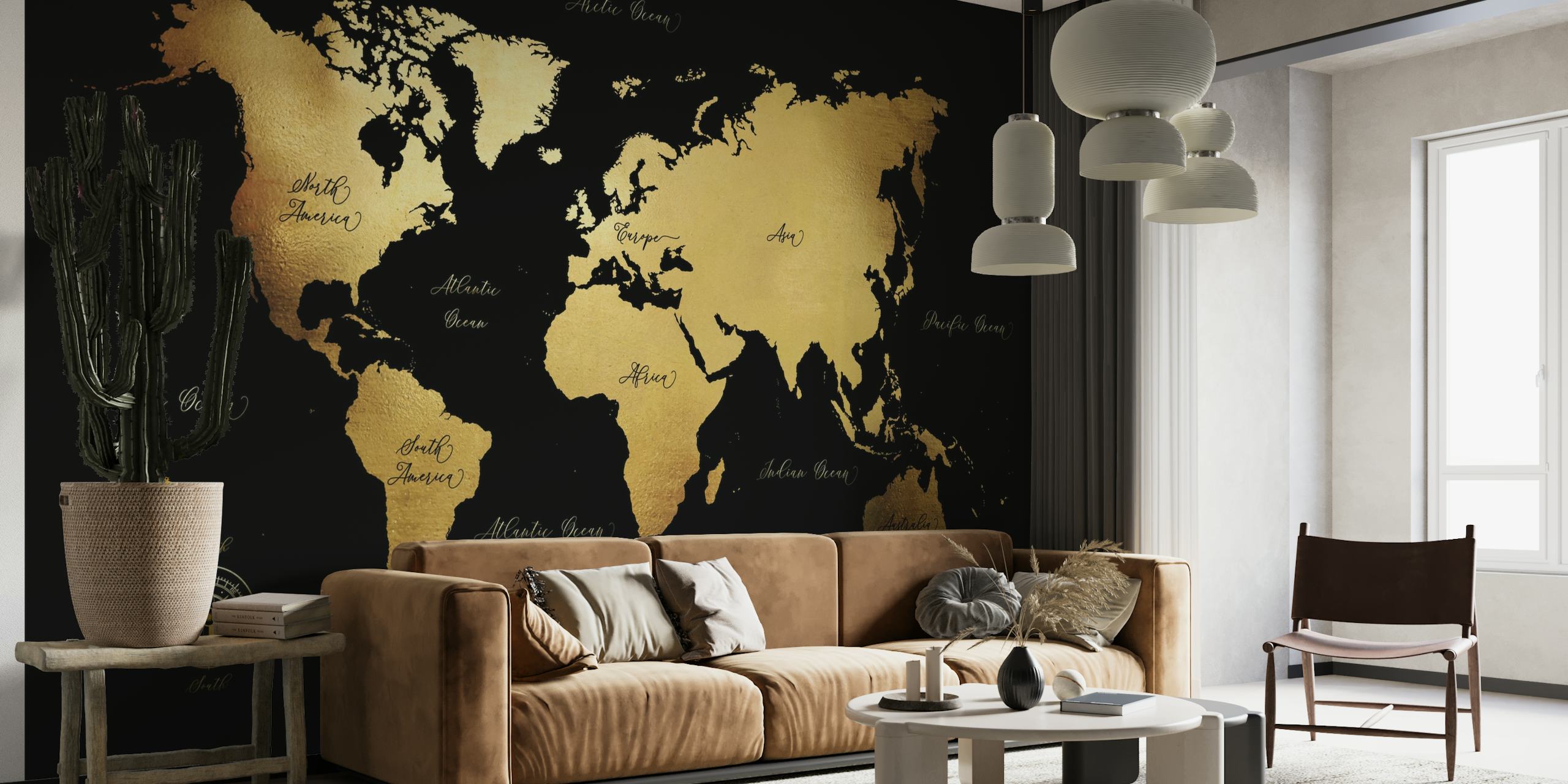 World Map Art behang